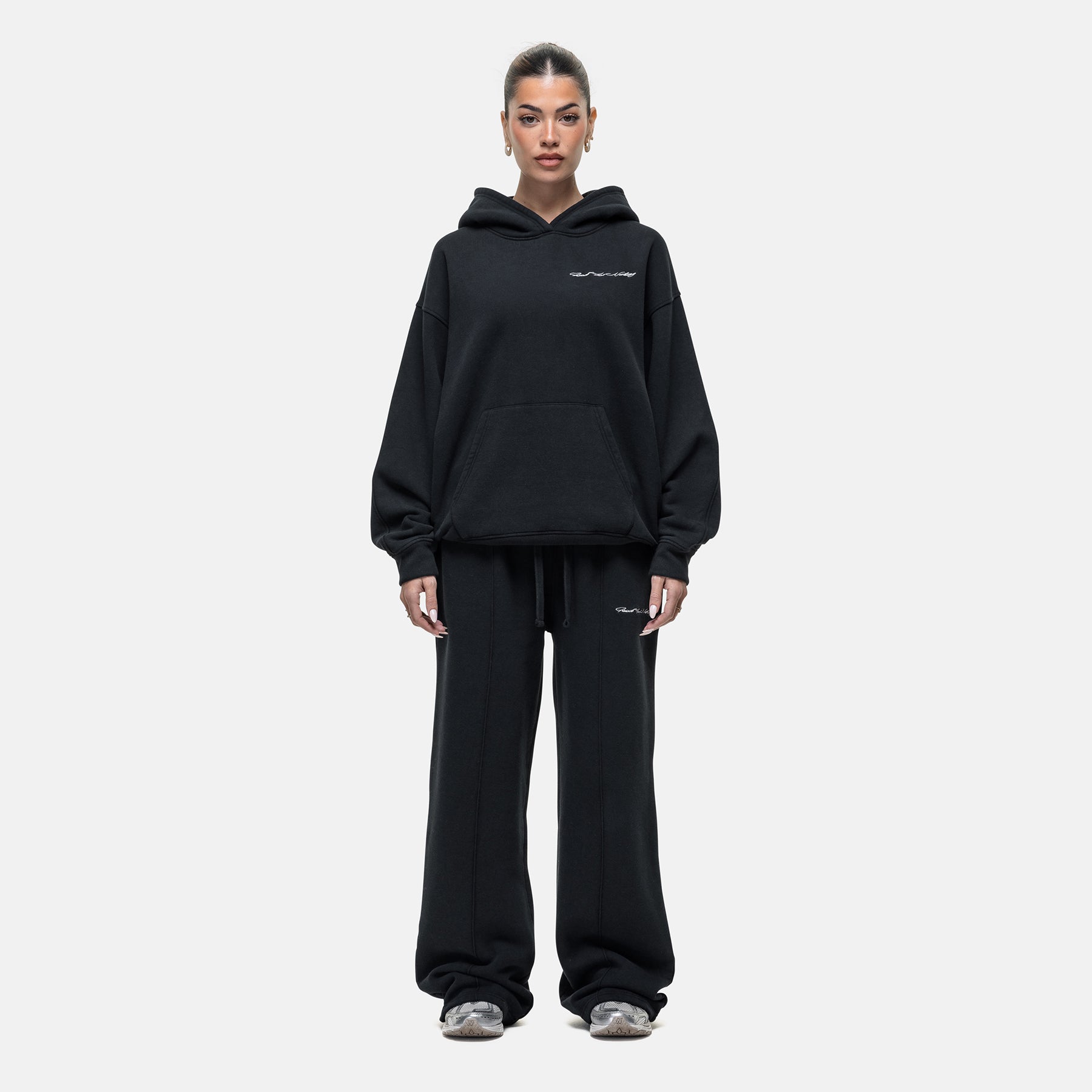 Scribble Washed Black Hoodie