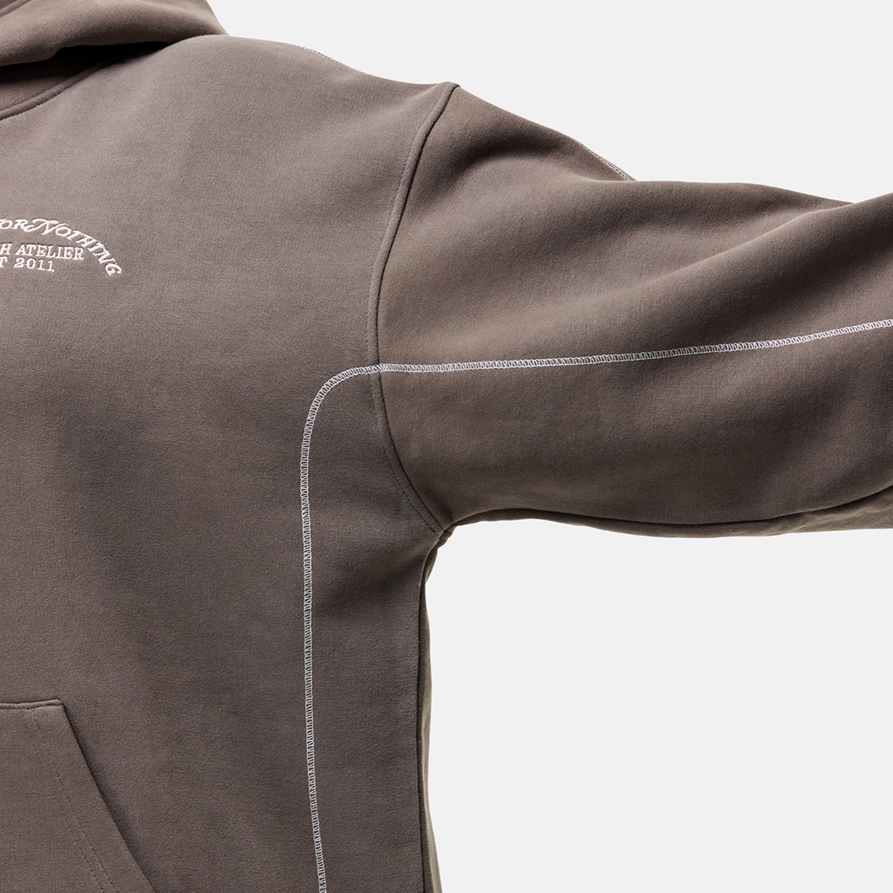 Overlock Washed Taupe Hoodie