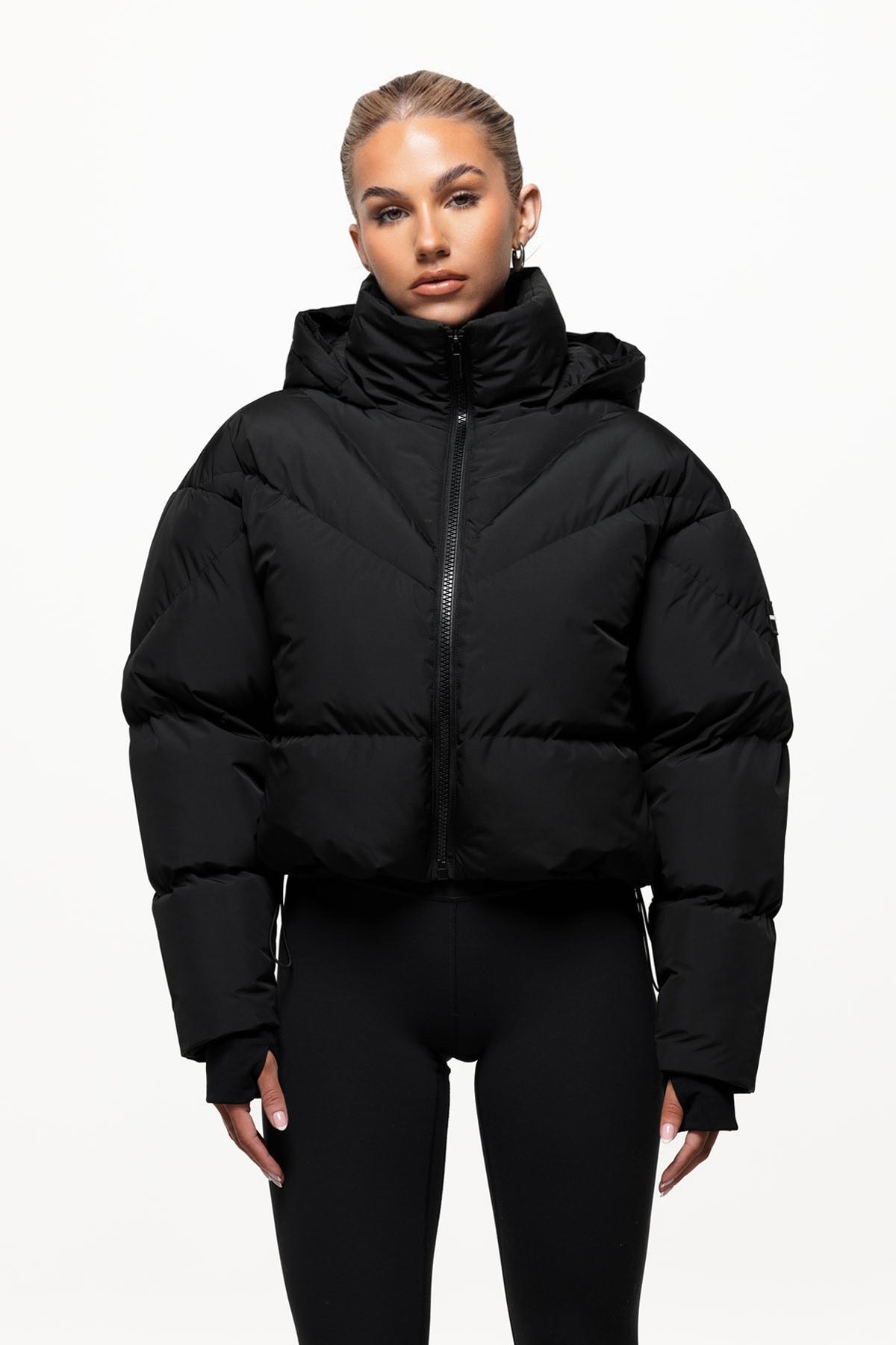 Alps Faux Fur Black Puffer Jacket