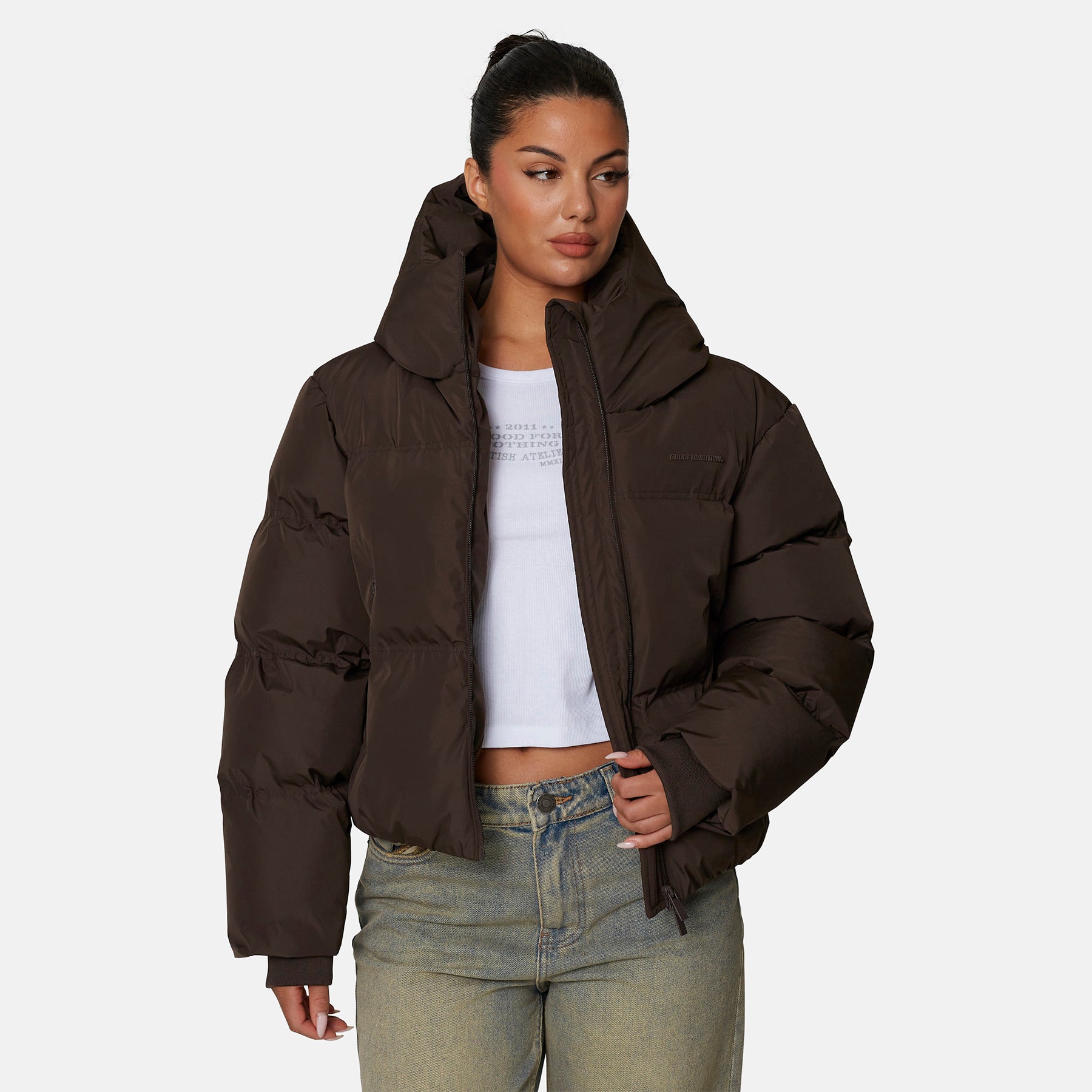 Chocolate Brown Arctic Short PP Padded Jacket