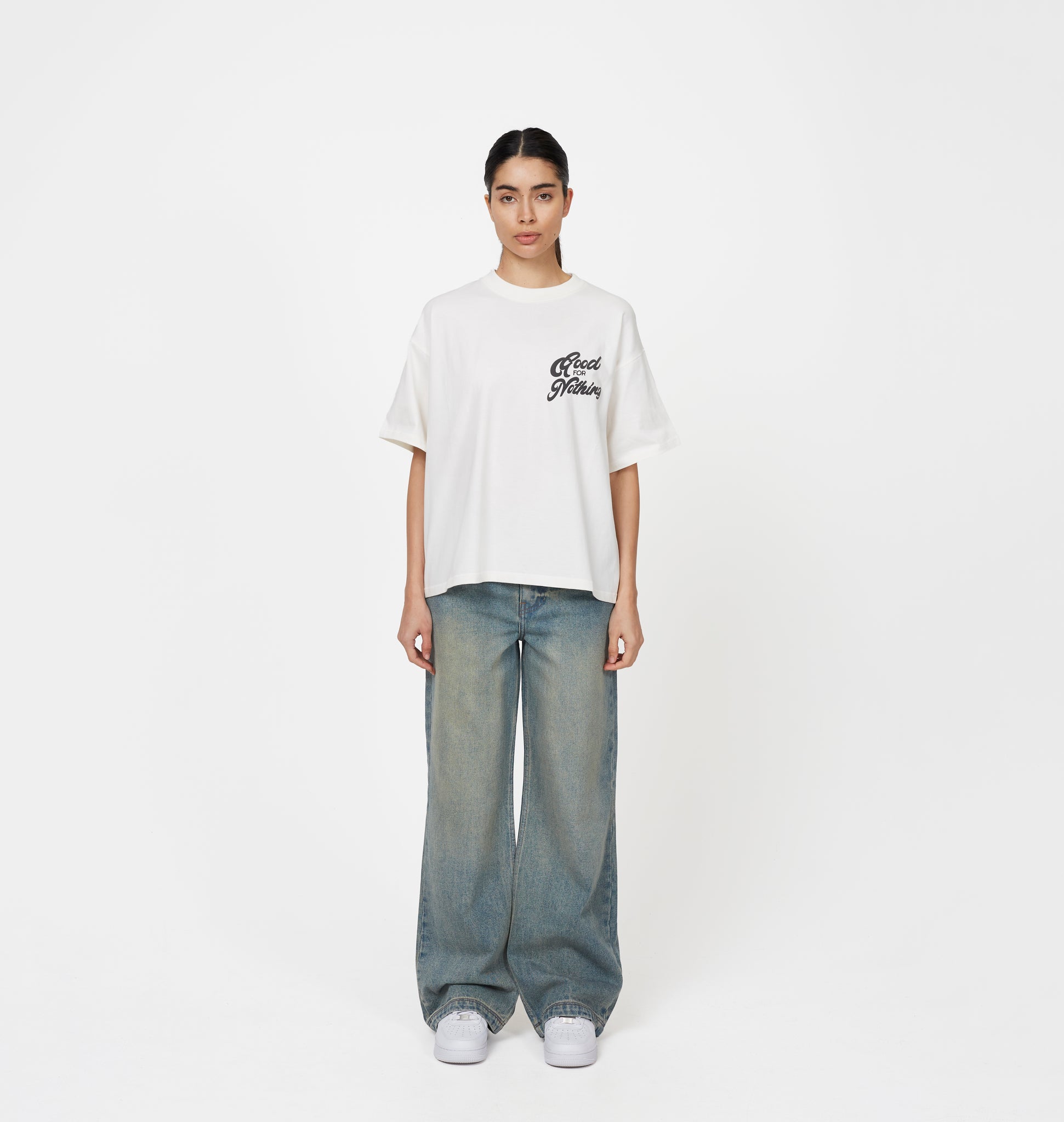 Heavy Washed Faded Blue Denim Jeans