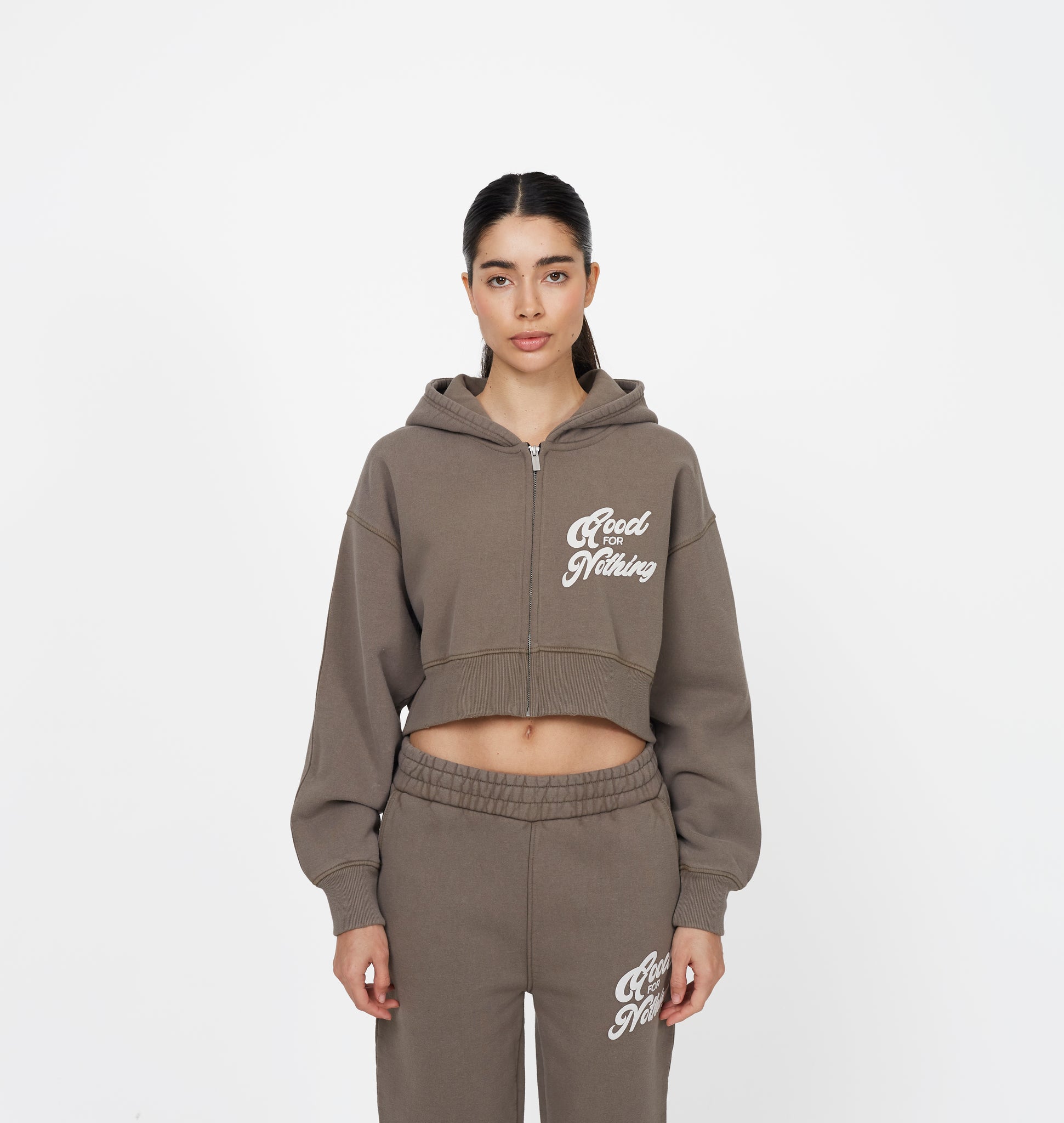 Authentic Taupe Zip Hoodie