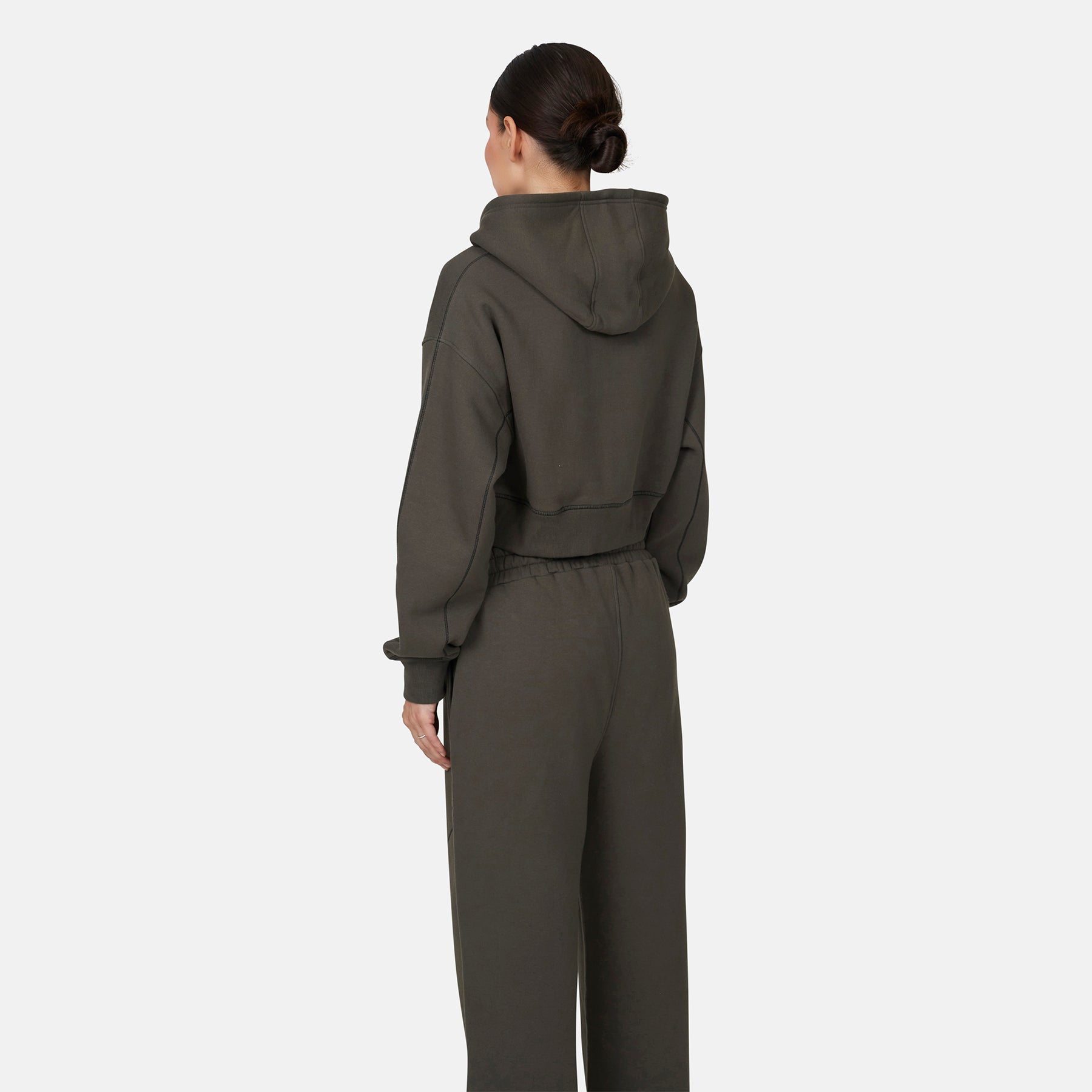 Coverlock Gunmetal Crop Zip Hoodie