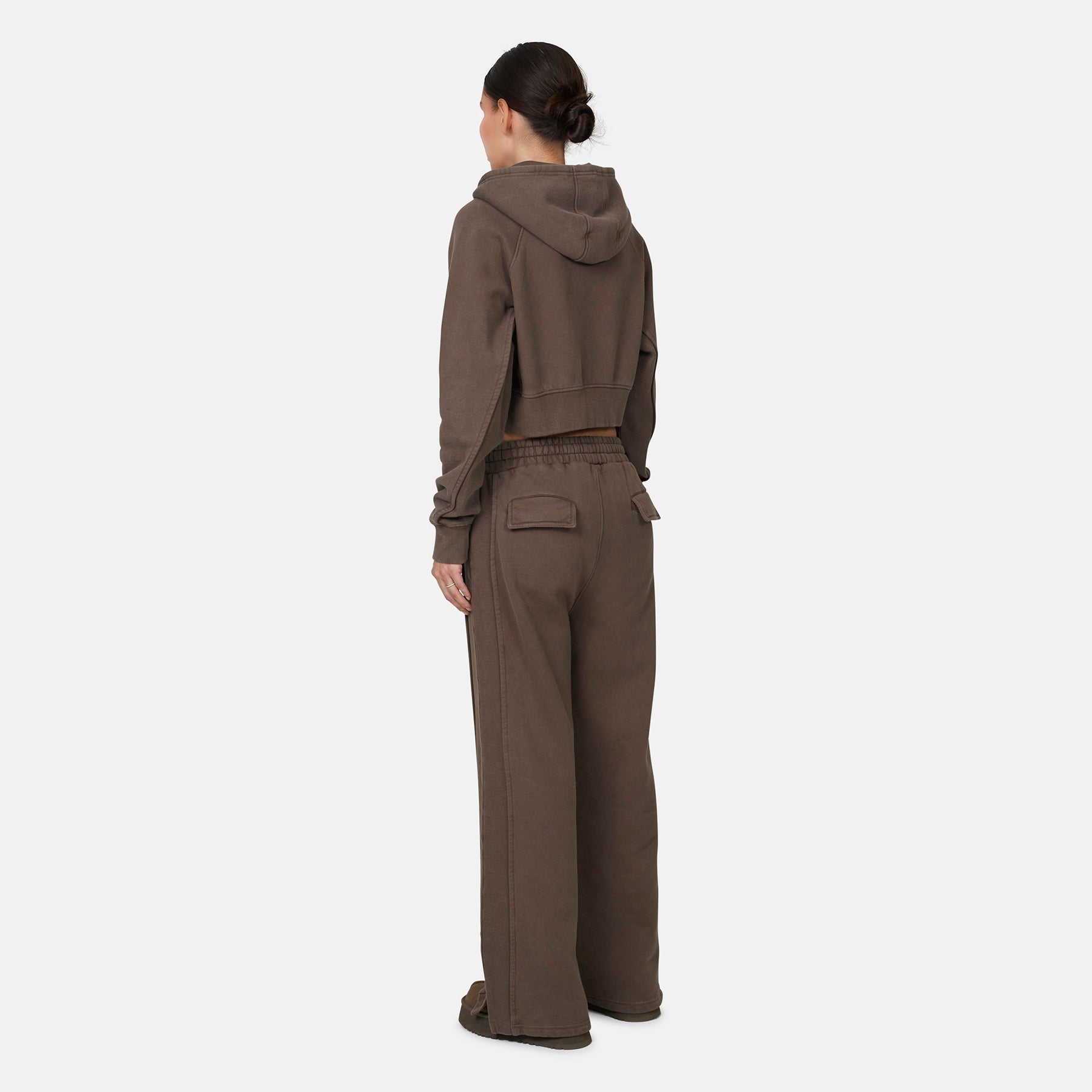 Monogram Brown Split Hem Jogger
