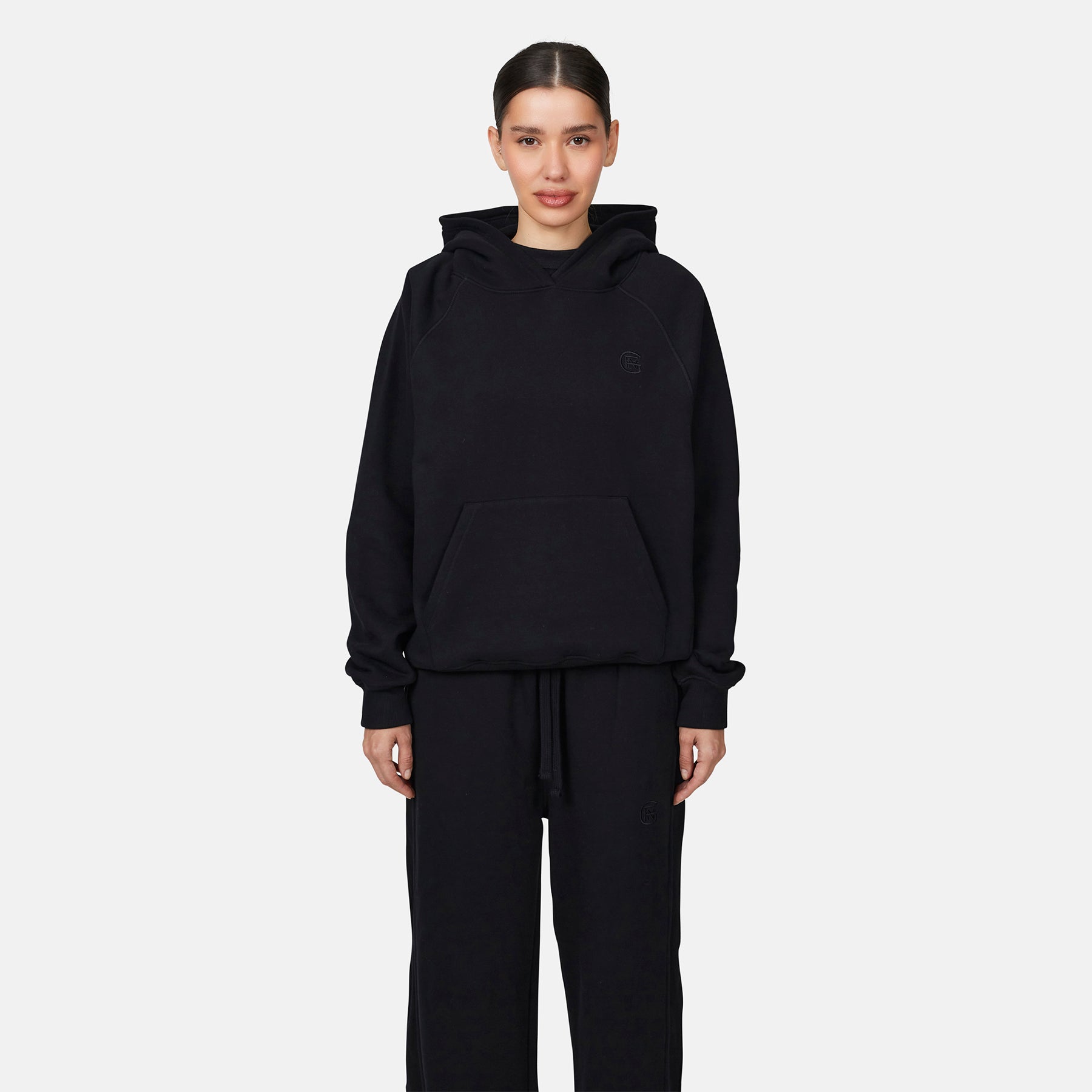 Monogram Black Pullover Hoodie