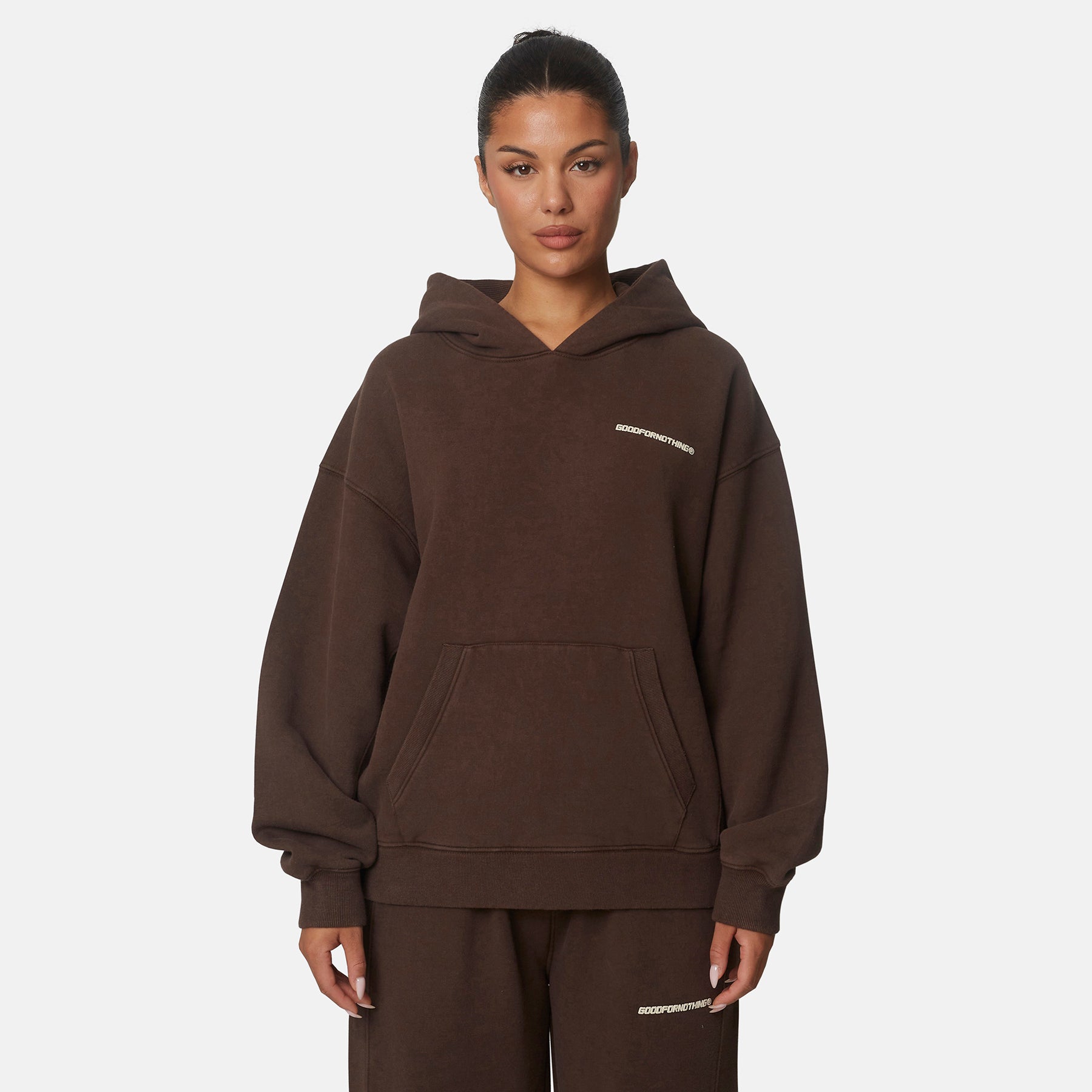 Essential Chocolate Brown Oversized Pullover Hoodie