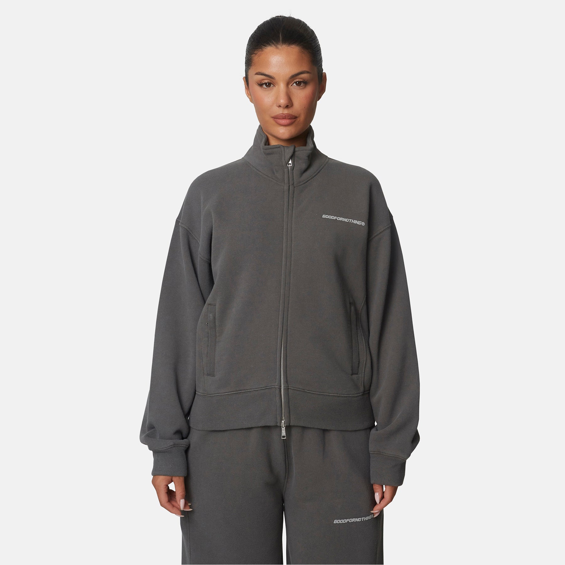 Essential Iron Oxide Funnel Neck Zip Sweater