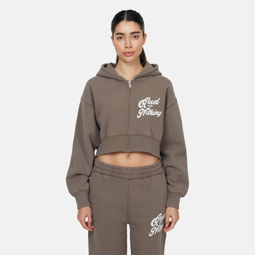 Authentic Taupe Zip Hoodie