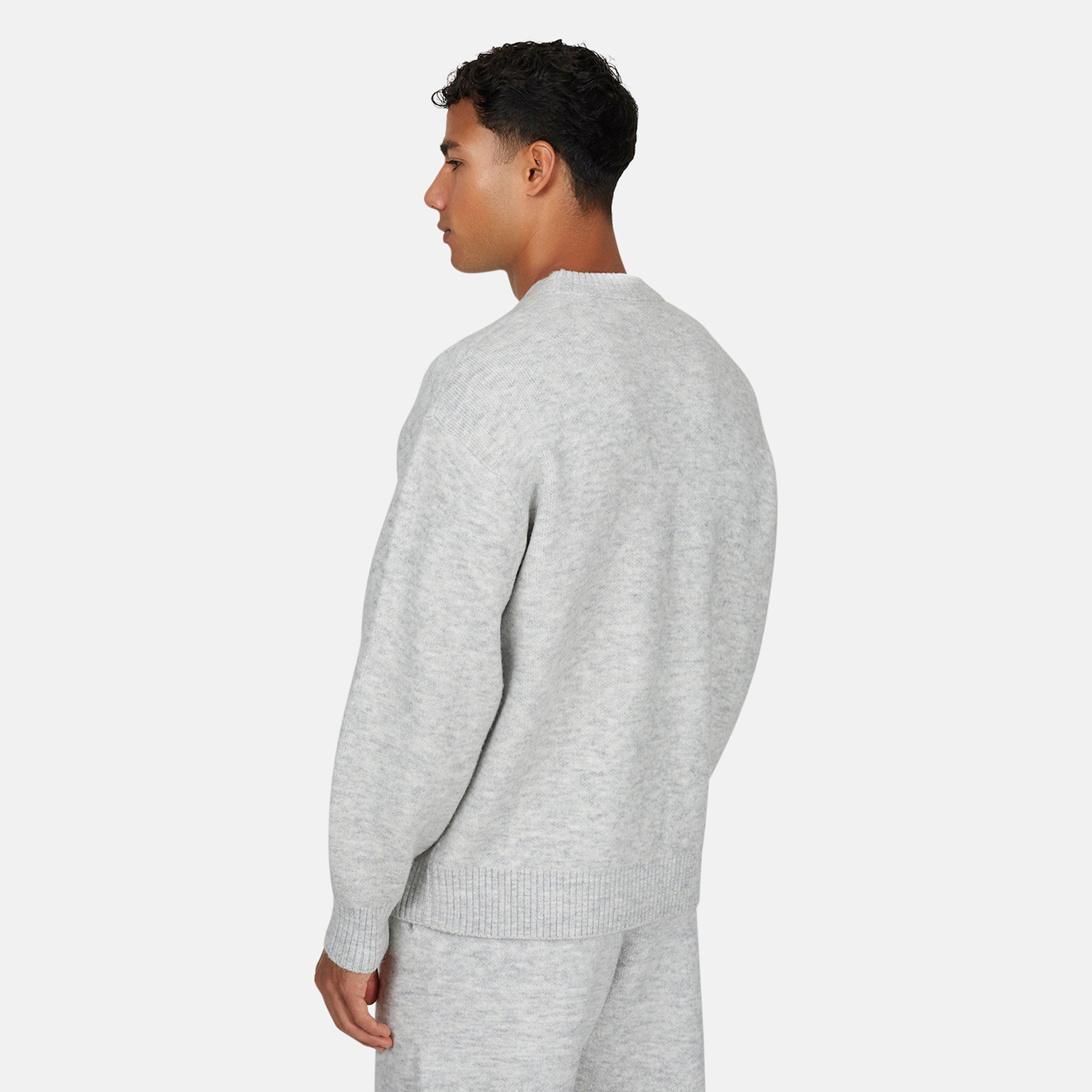 Monogram Fluffy Knit Grey Marl Jumper