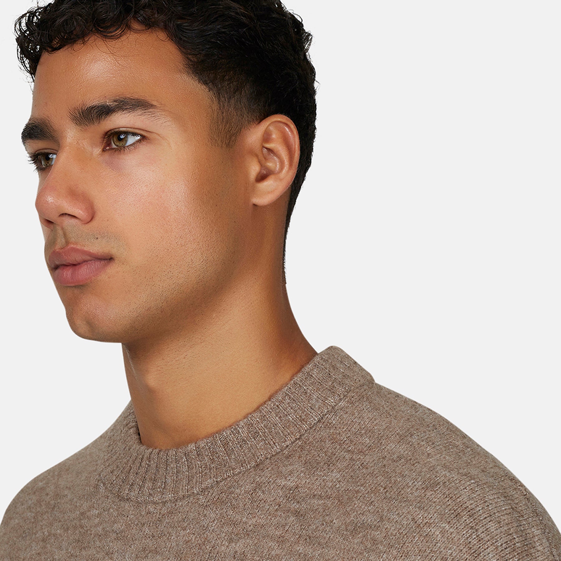 Monogram Fluffy Knit Taupe Jumper