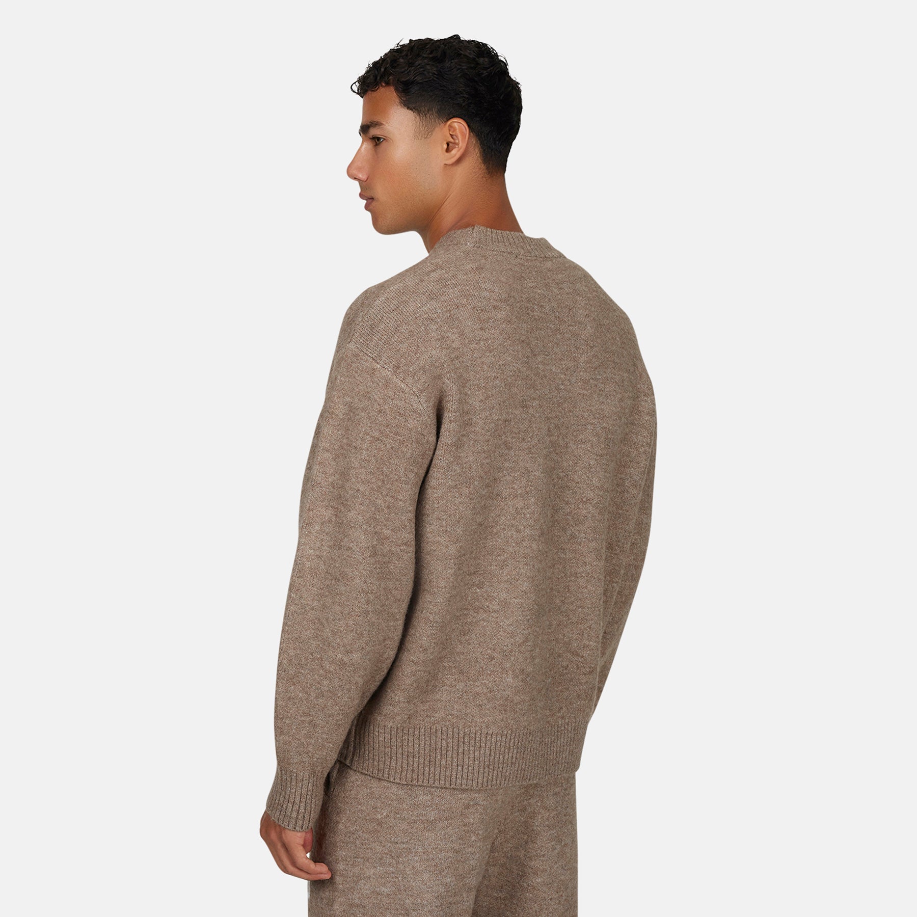 Monogram Fluffy Knit Taupe Jumper