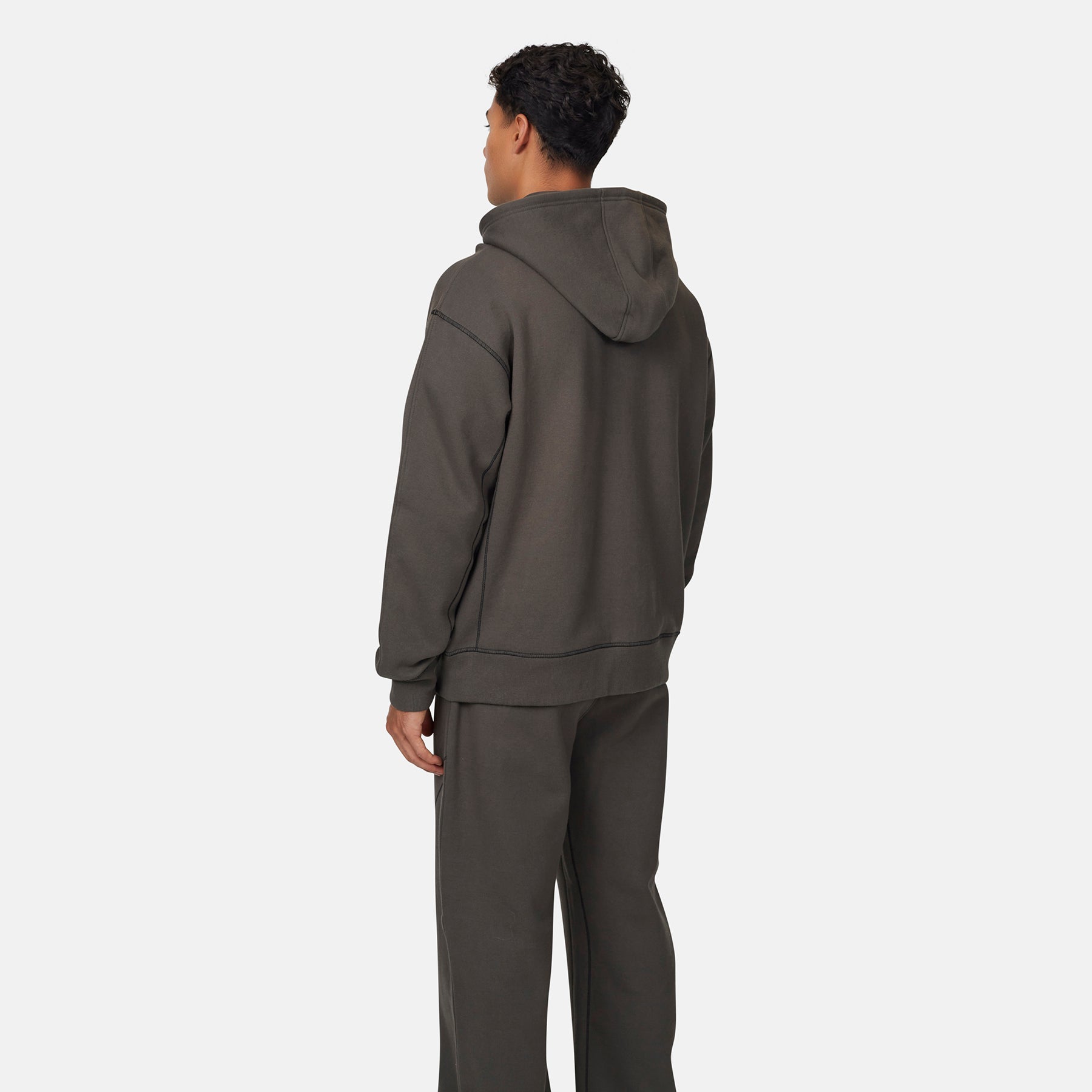 Overlock Gunmetal Zip Hoodie