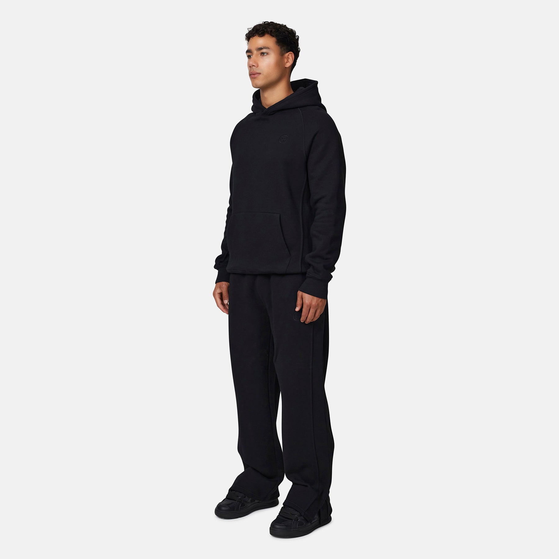 Monogram Black Split Hem Jogger