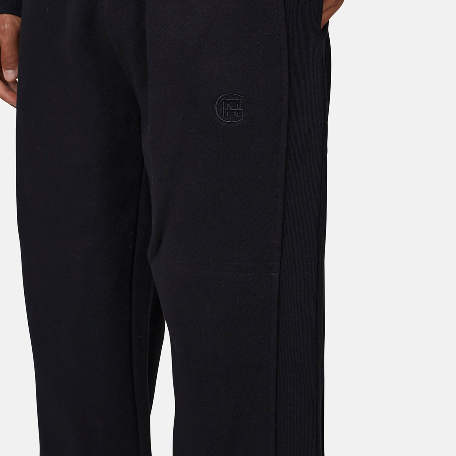 Monogram Black Split Hem Jogger