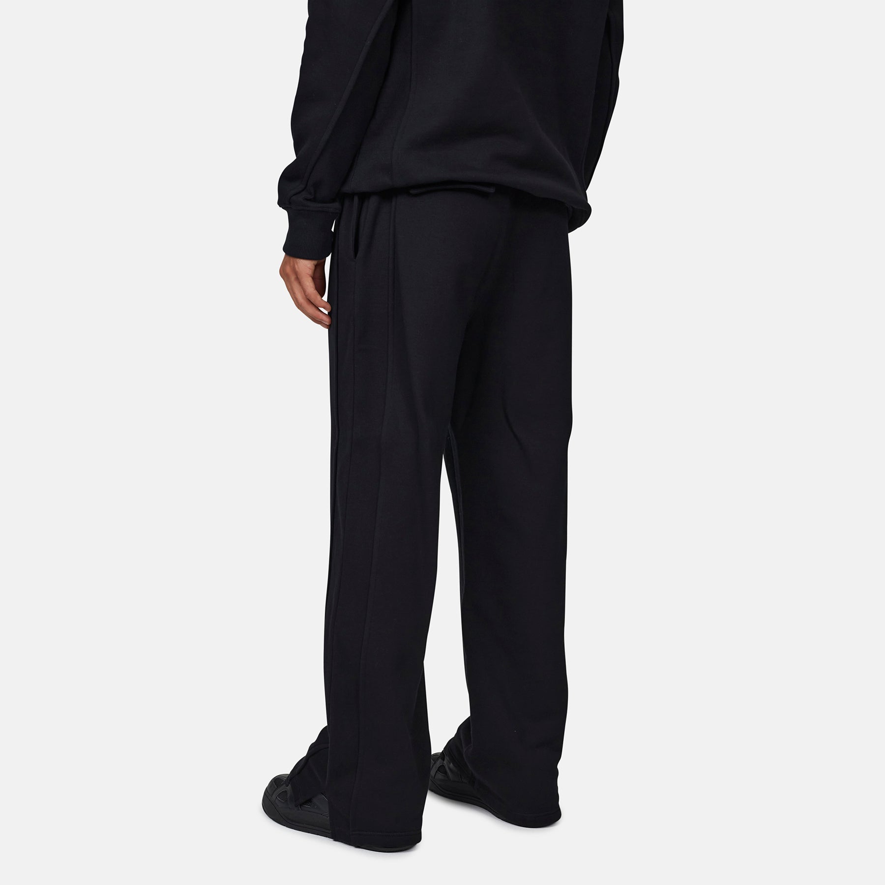 Monogram Black Split Hem Jogger