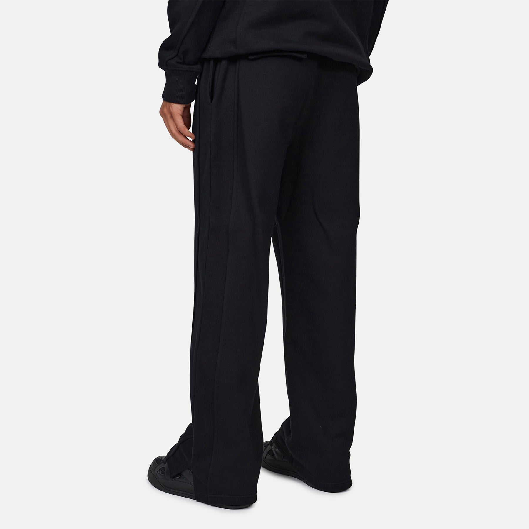 Monogram Black Split Hem Jogger