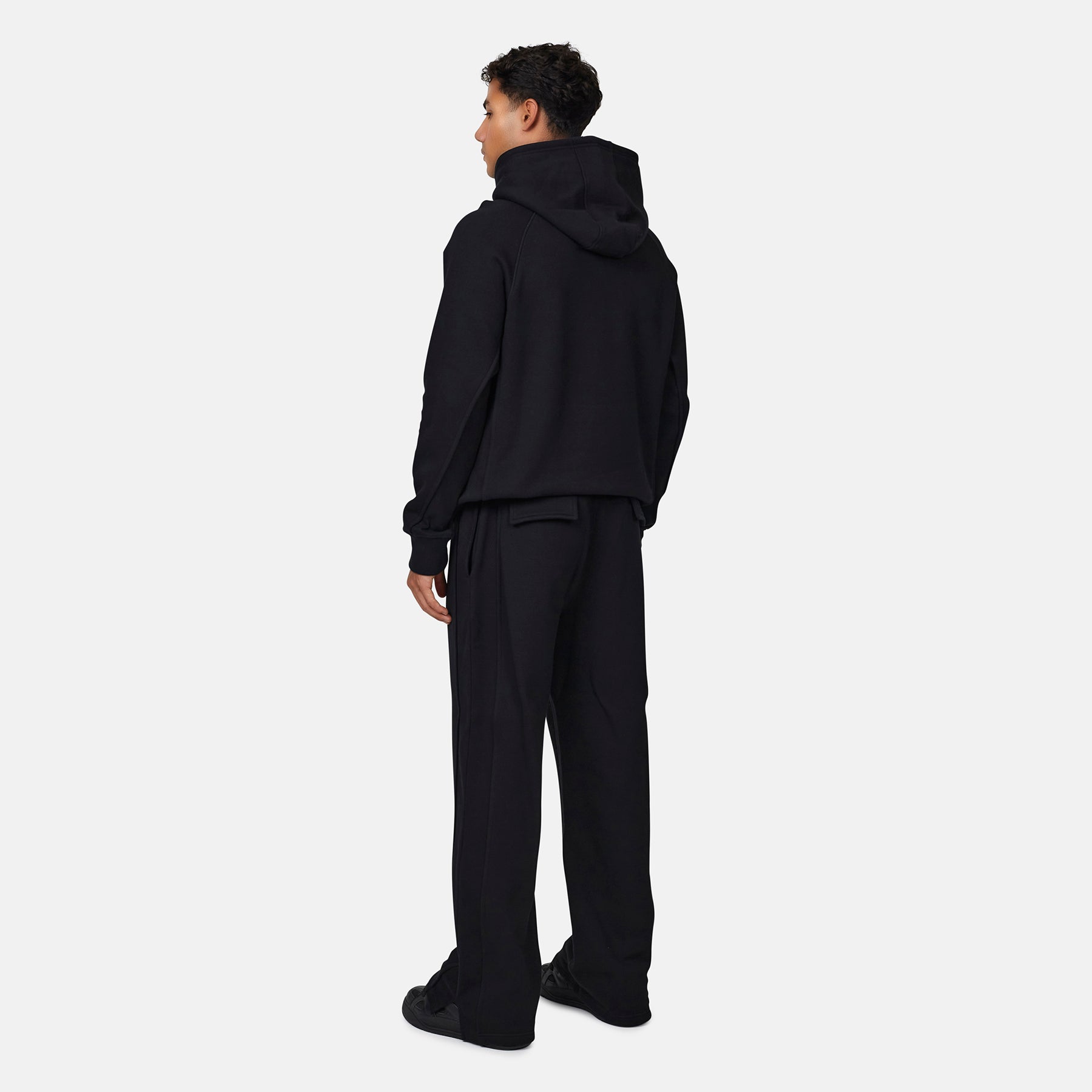 Monogram Black Split Hem Jogger