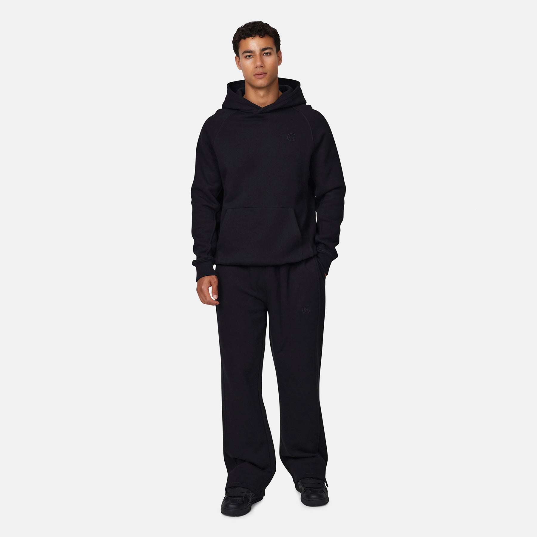Monogram Black Pullover Hoodie