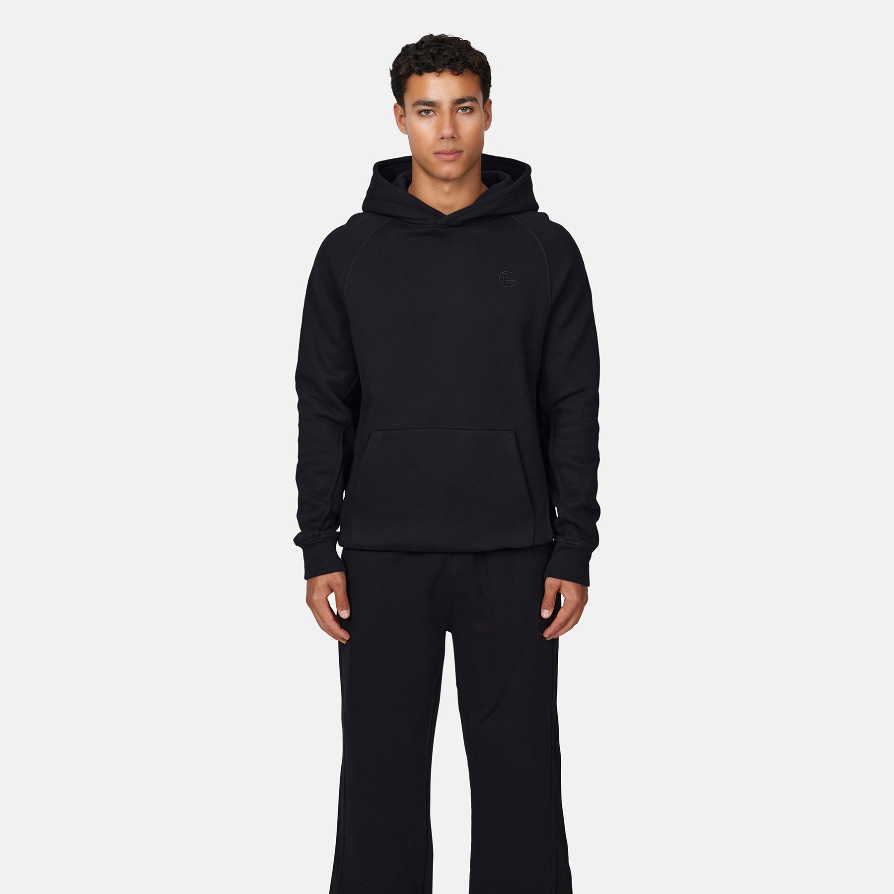 Monogram Black Pullover Hoodie