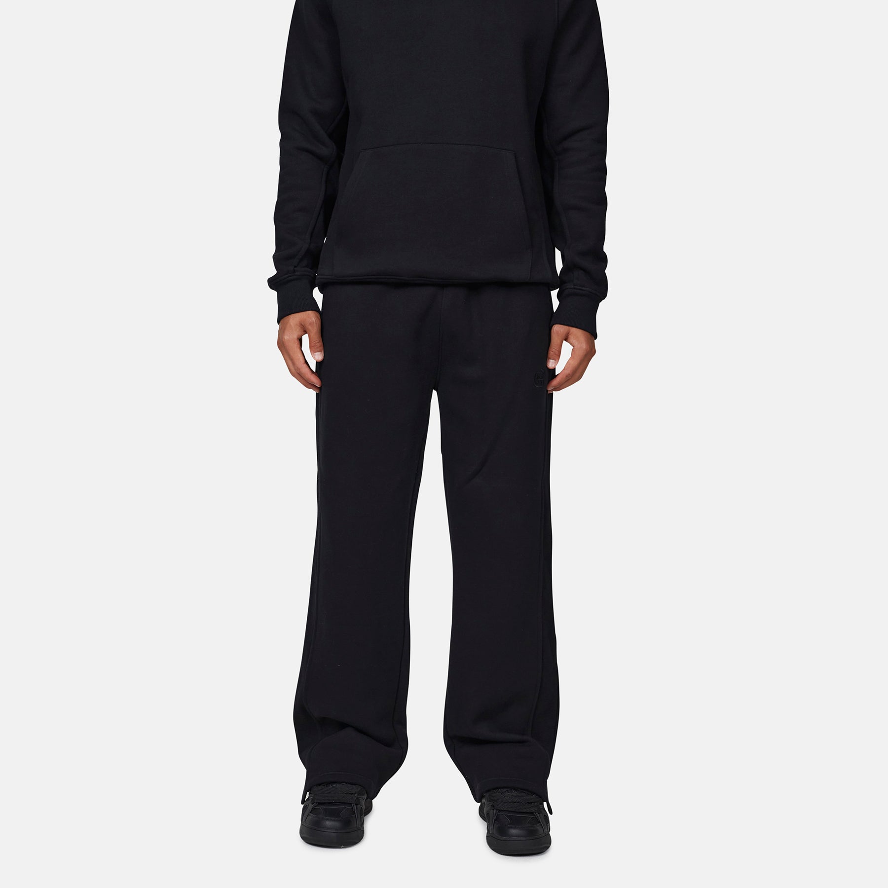 Monogram Black Split Hem Jogger