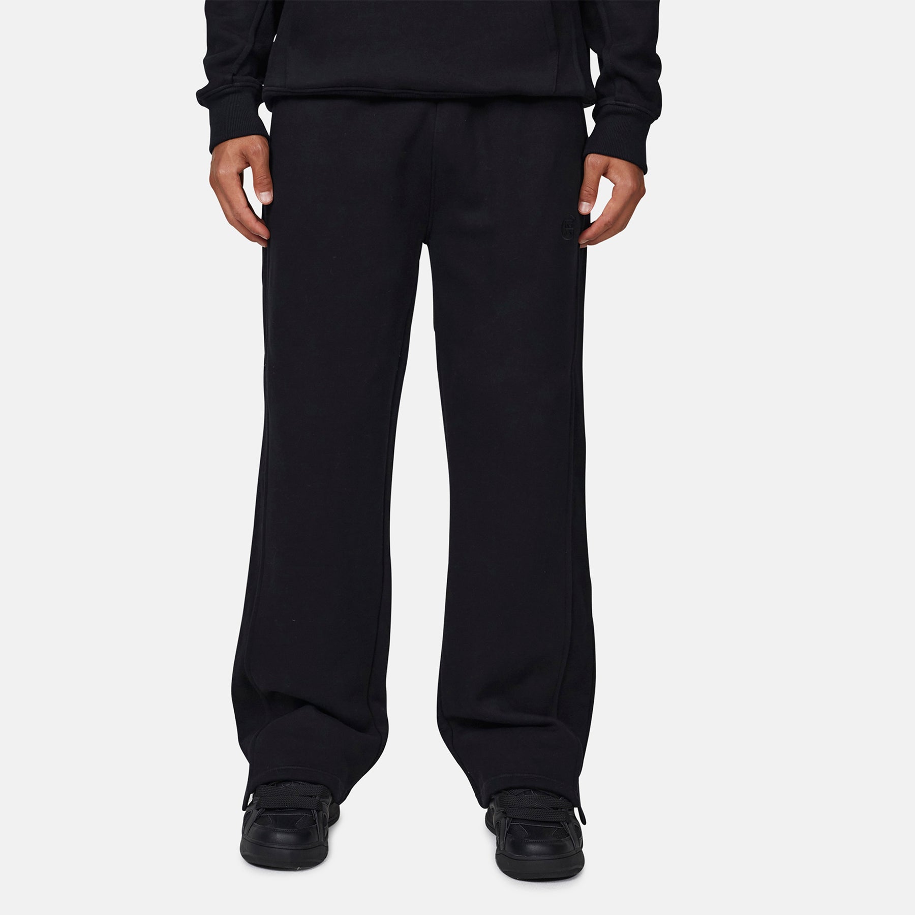 Monogram Black Split Hem Jogger