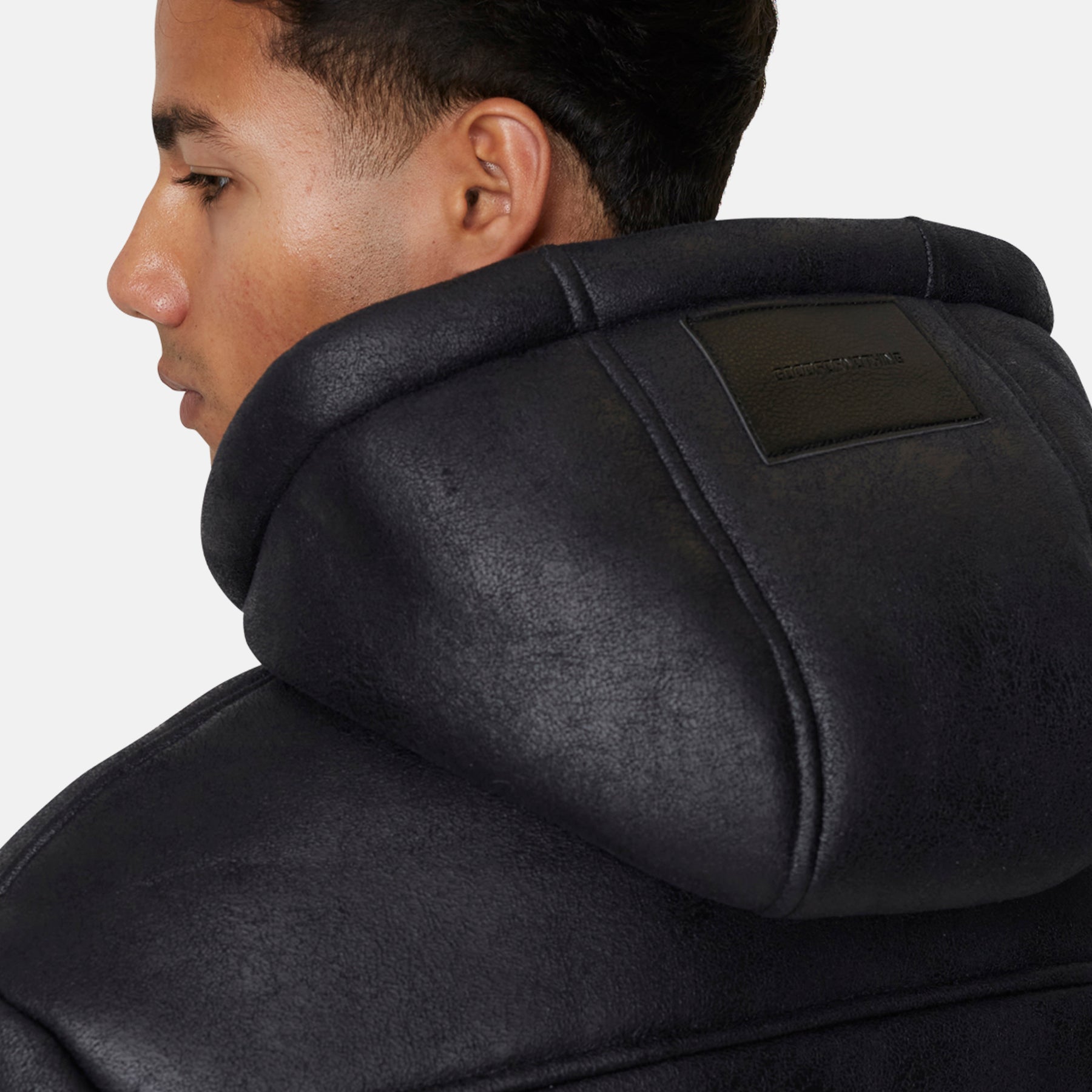 Sherpa Quilted Zip Black Jacket