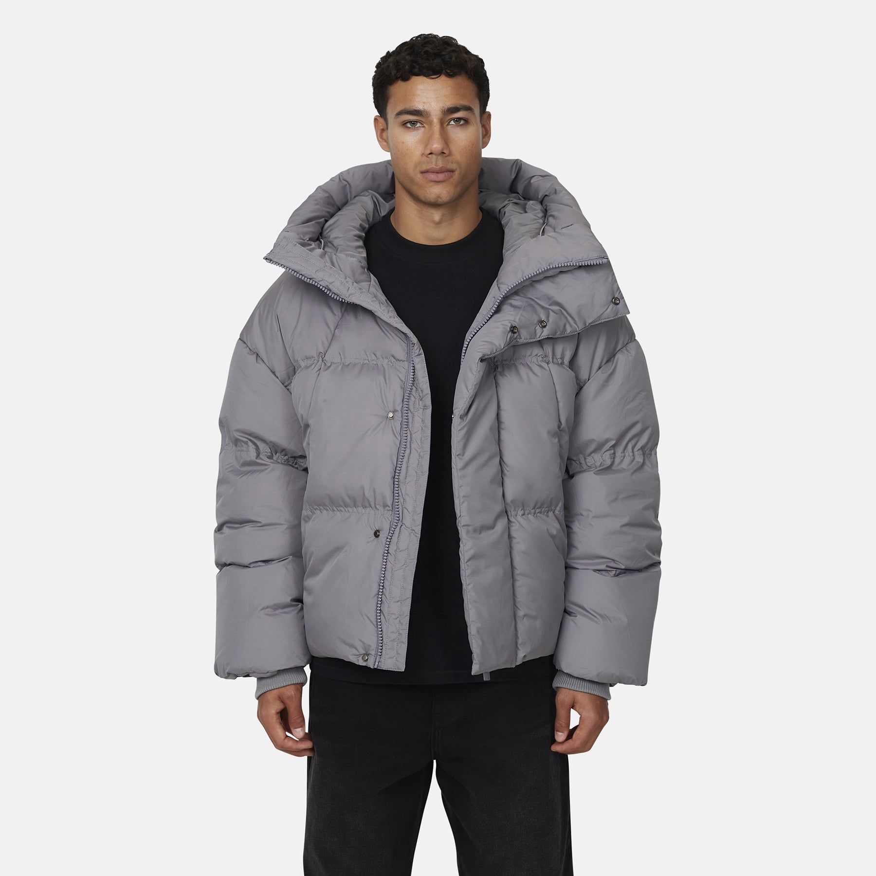 Squad Ripstop Grey Puffer Jacket – GOODFORNOTHING®