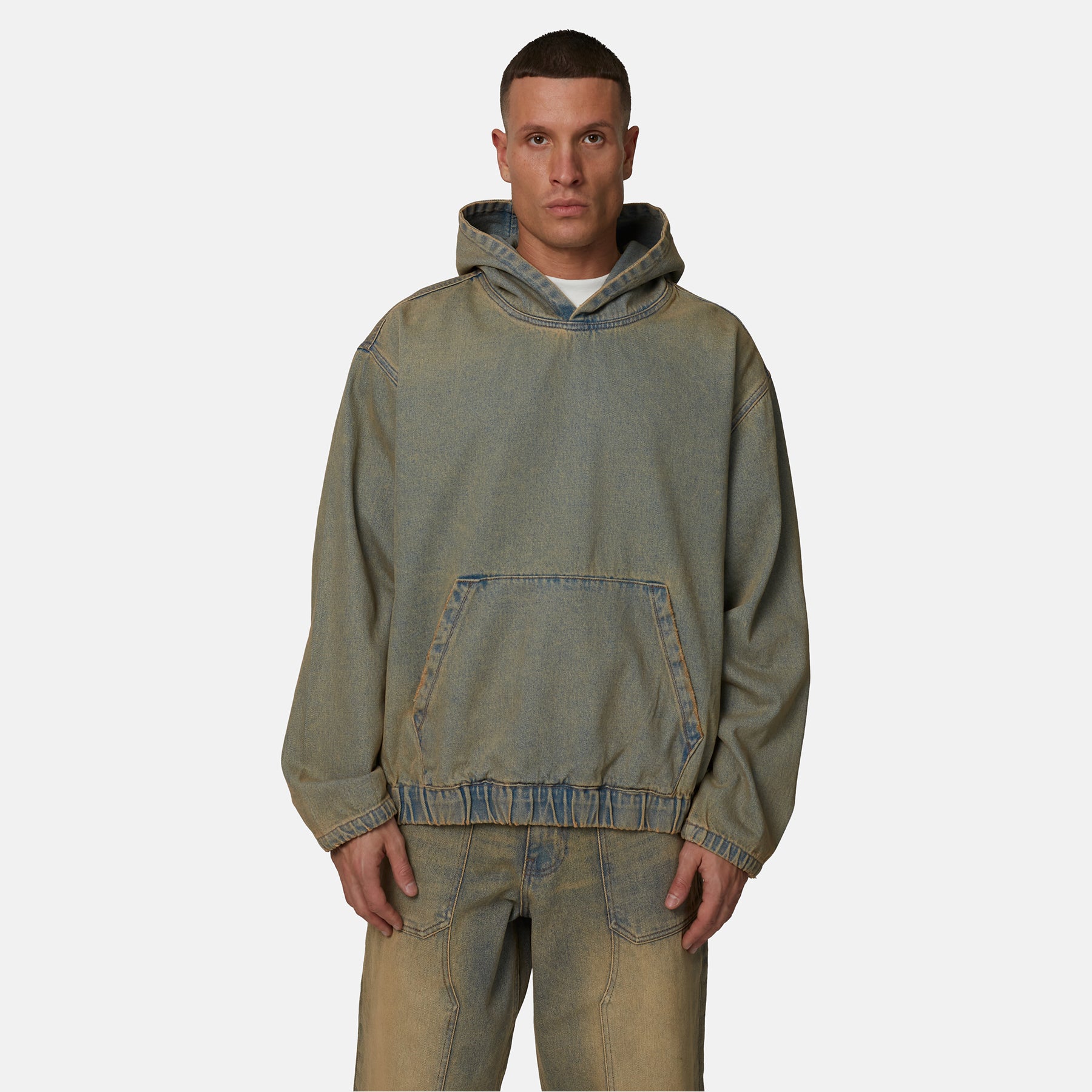 Oversized Denim Washed Hoodie