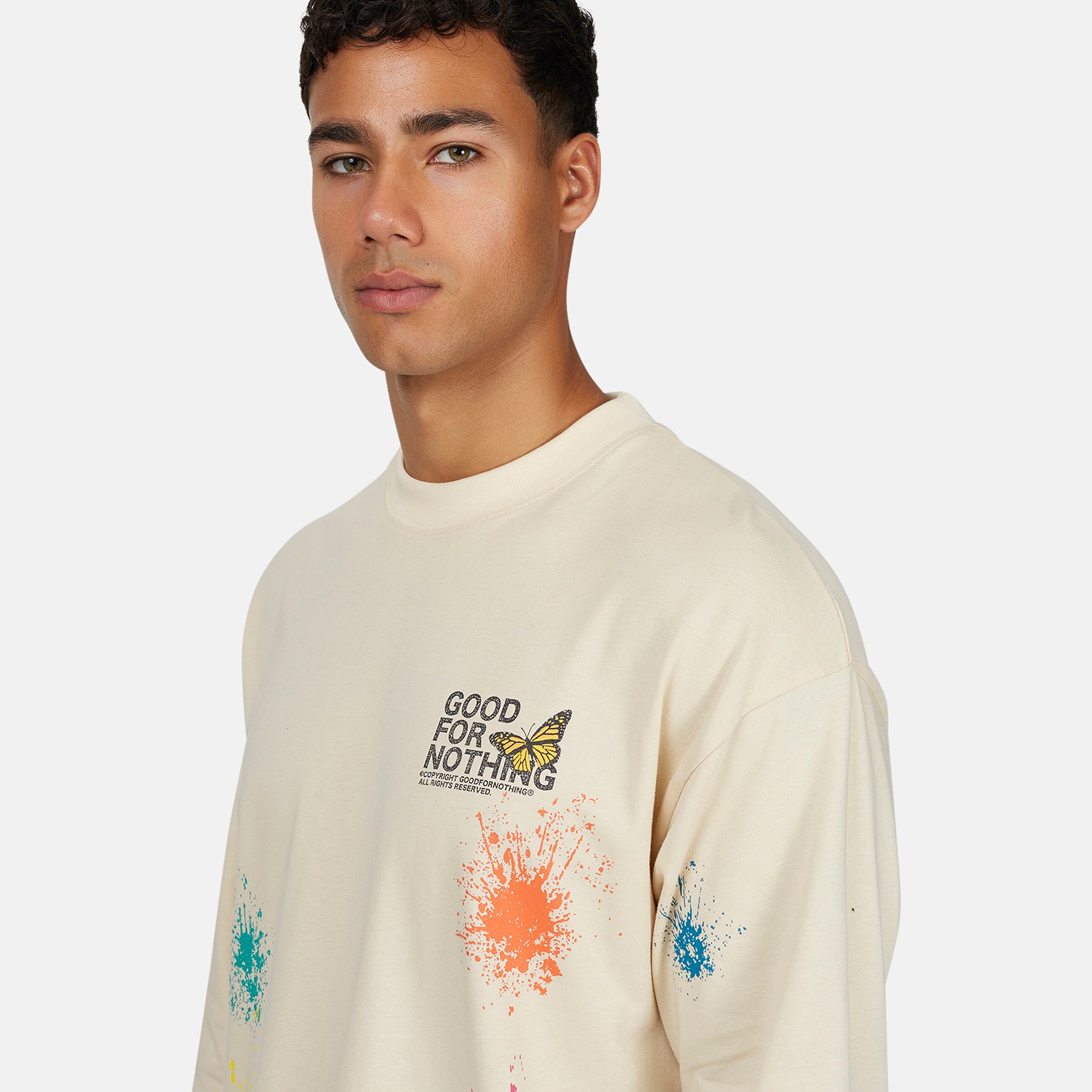 Pigment Butterfly Cream Longsleeve T-shirt