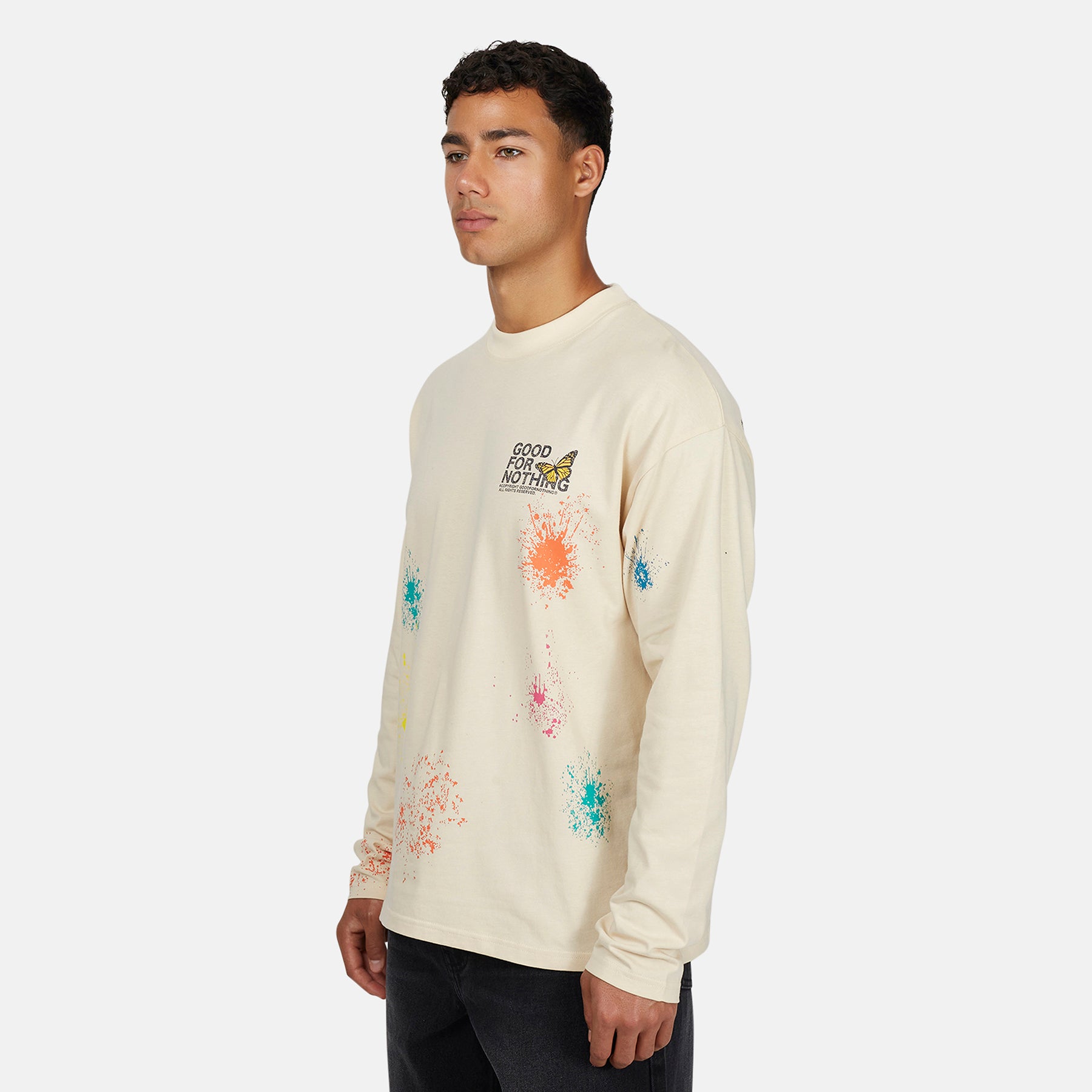 Pigment Butterfly Cream Longsleeve T-shirt