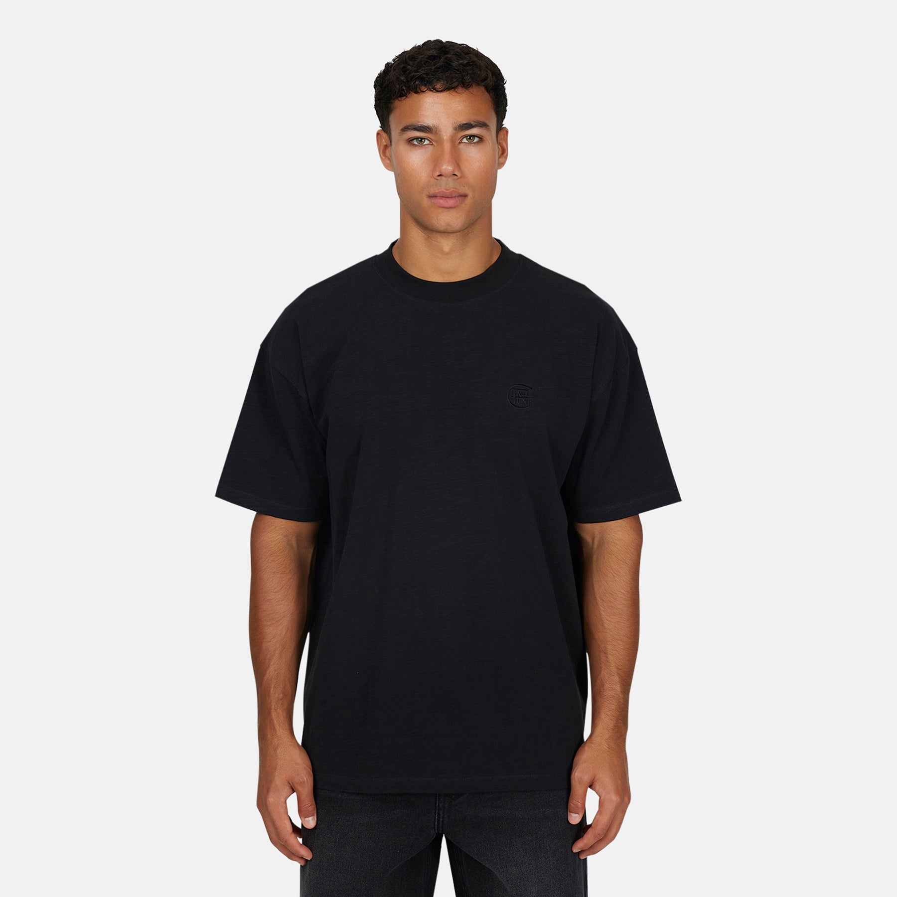 Monogram Slub Black T-Shirt