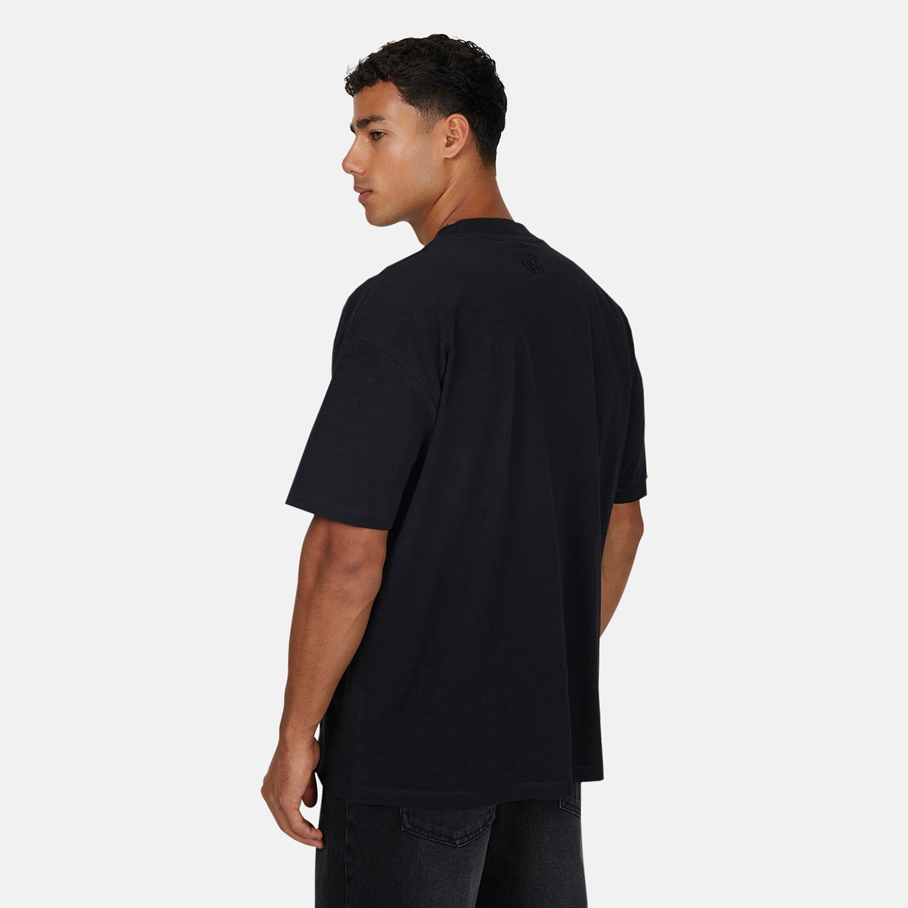 Monogram Slub Black T-Shirt