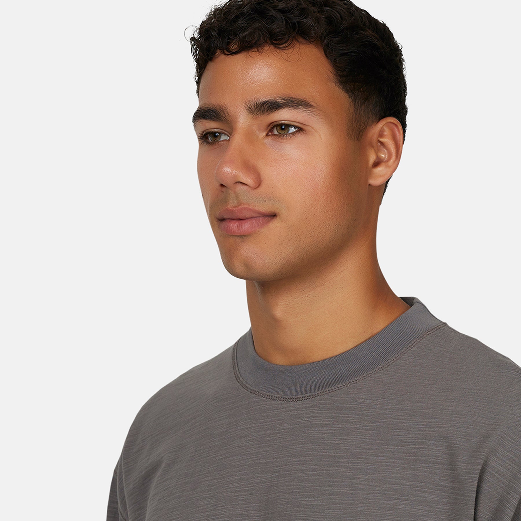 Emblem Tonal Slub Grey Long-sleeve T-Shirt