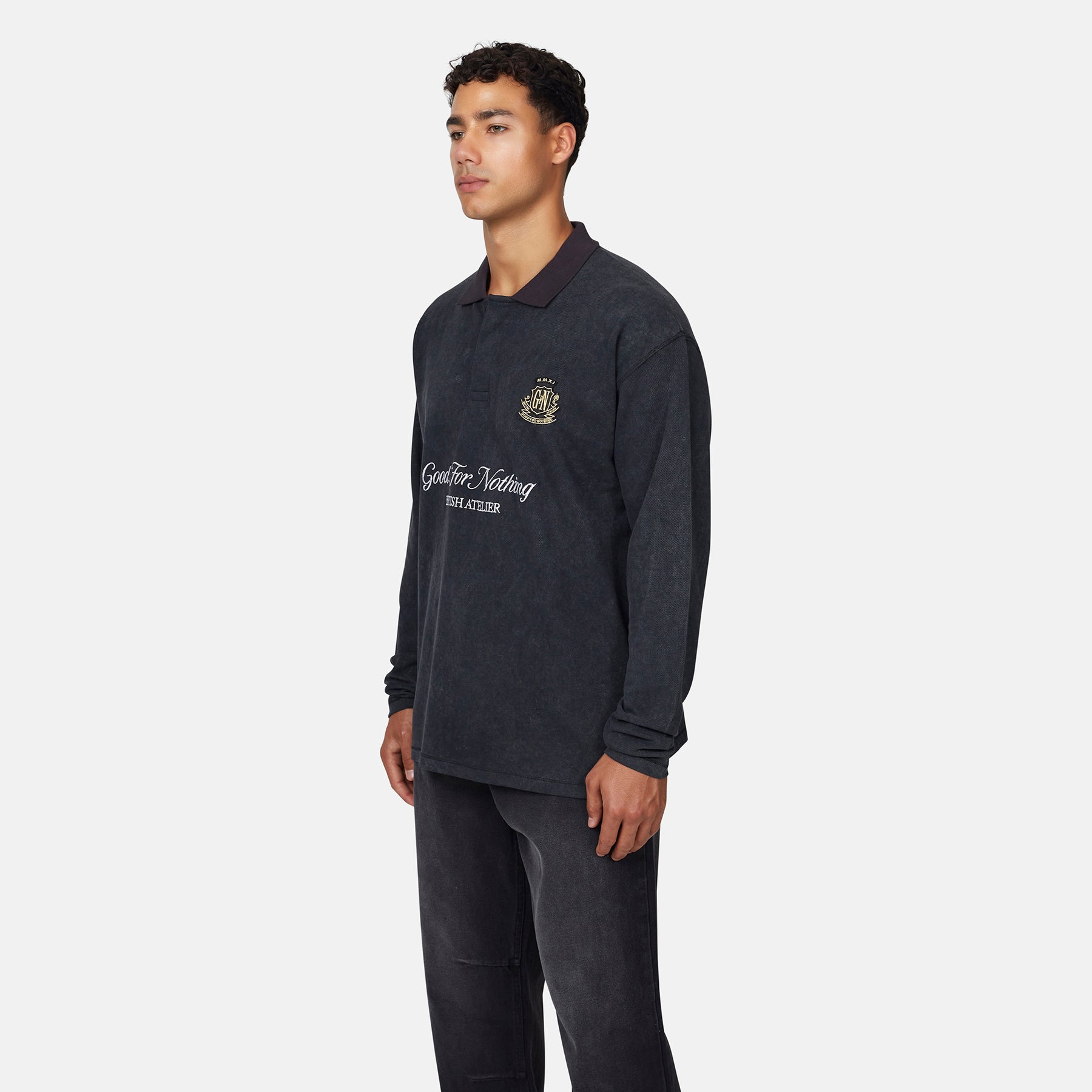 Vintage Crest Washed Black Polo
