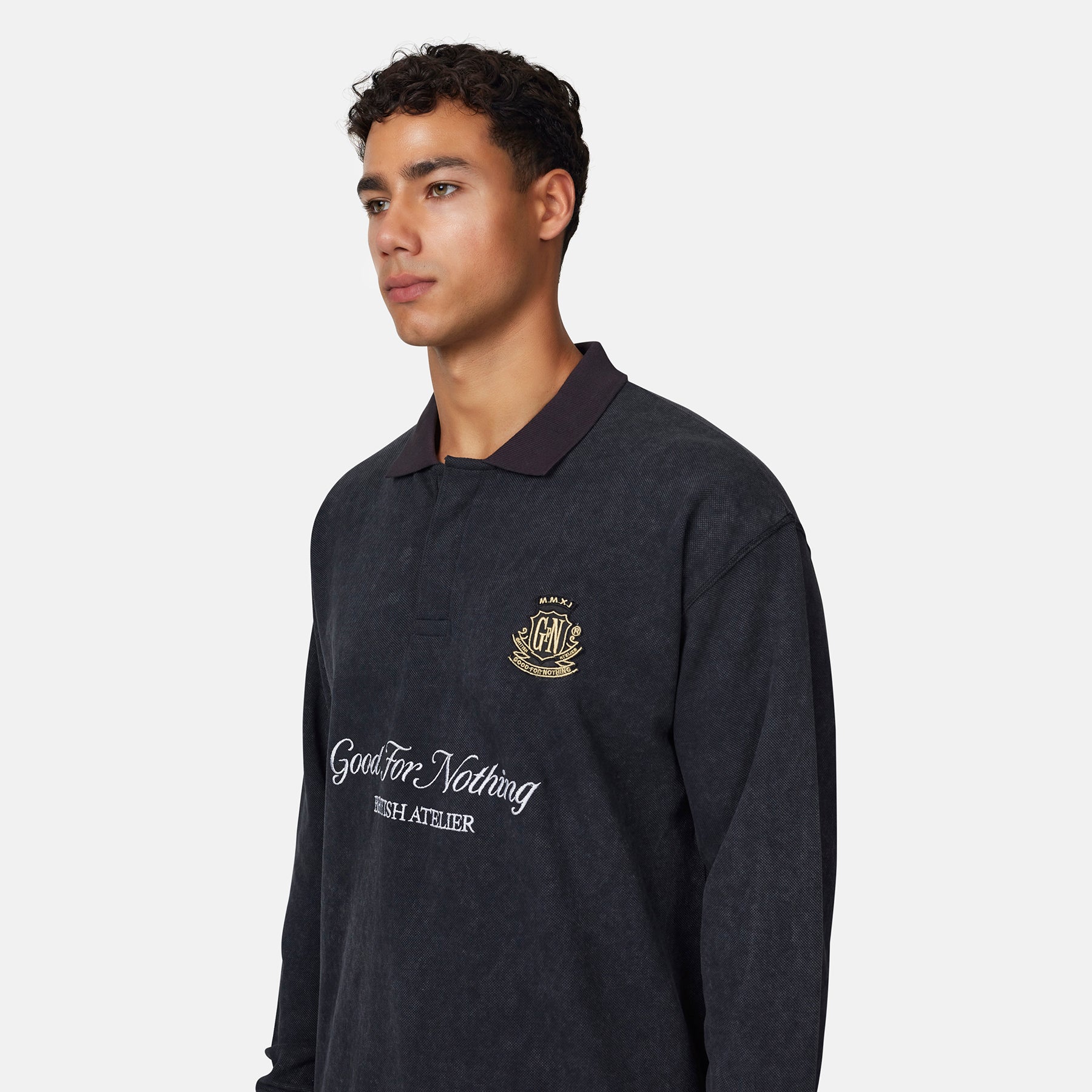 Vintage Crest Washed Black Polo
