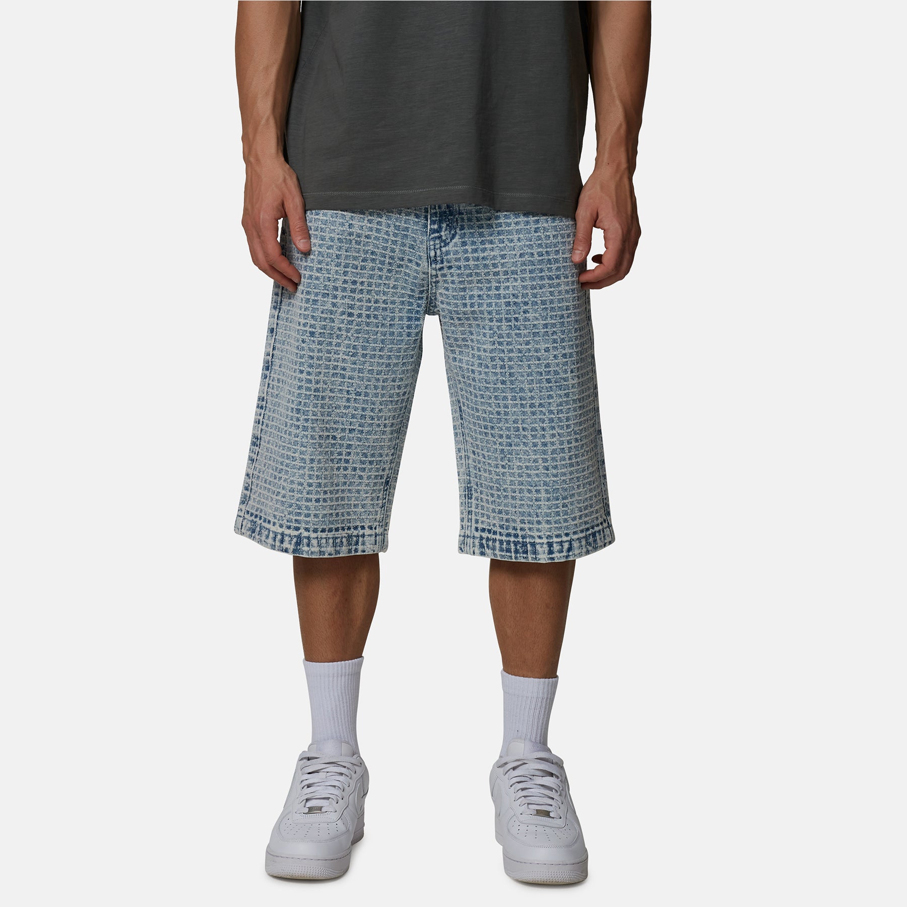 Jacquard Baggy Denim Shorts