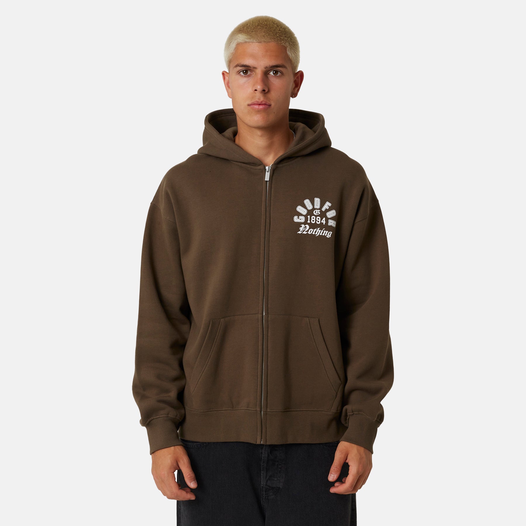 Arch Chocolate Brown Zip Hoodie