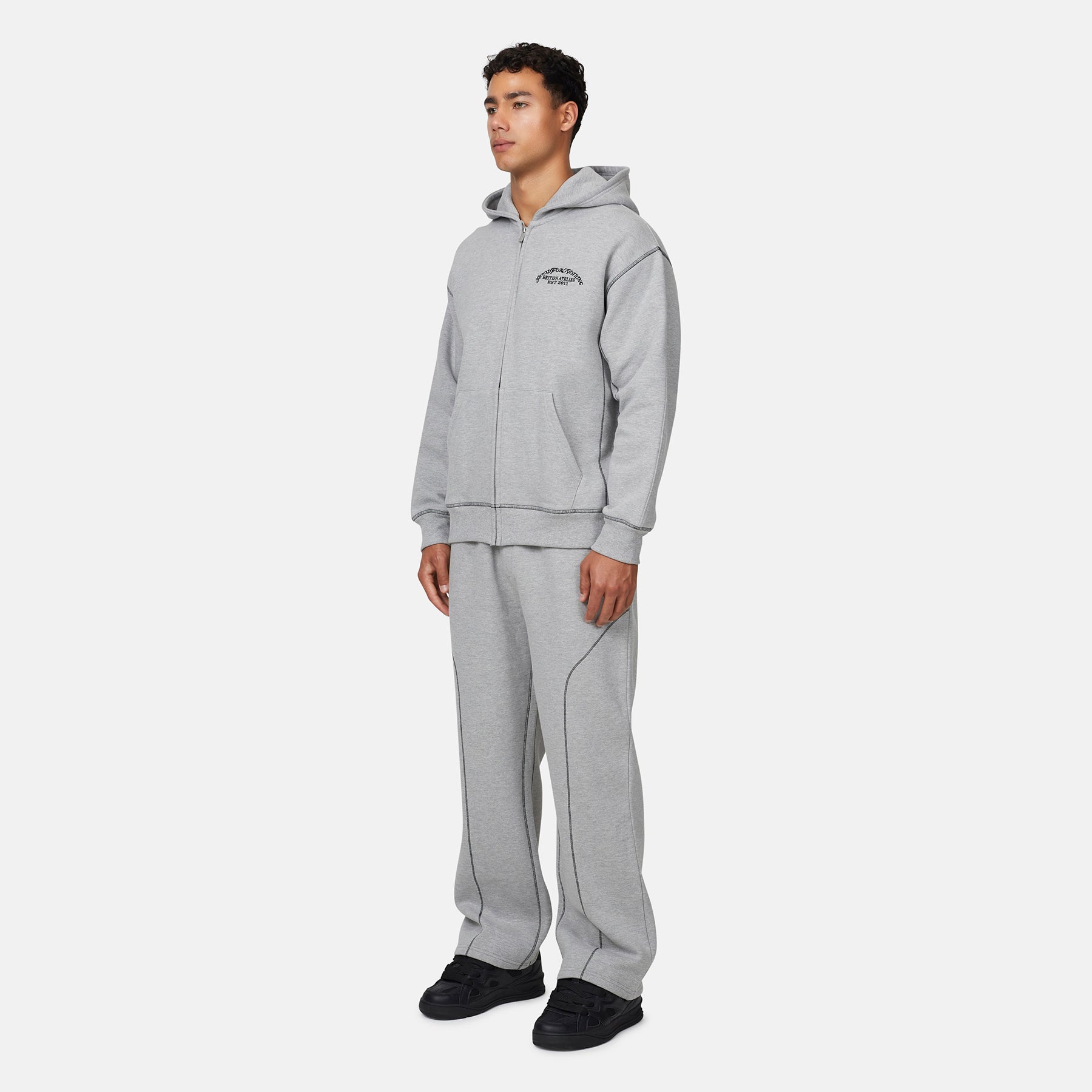 Coverlock Grey Marl Zip Hoodie