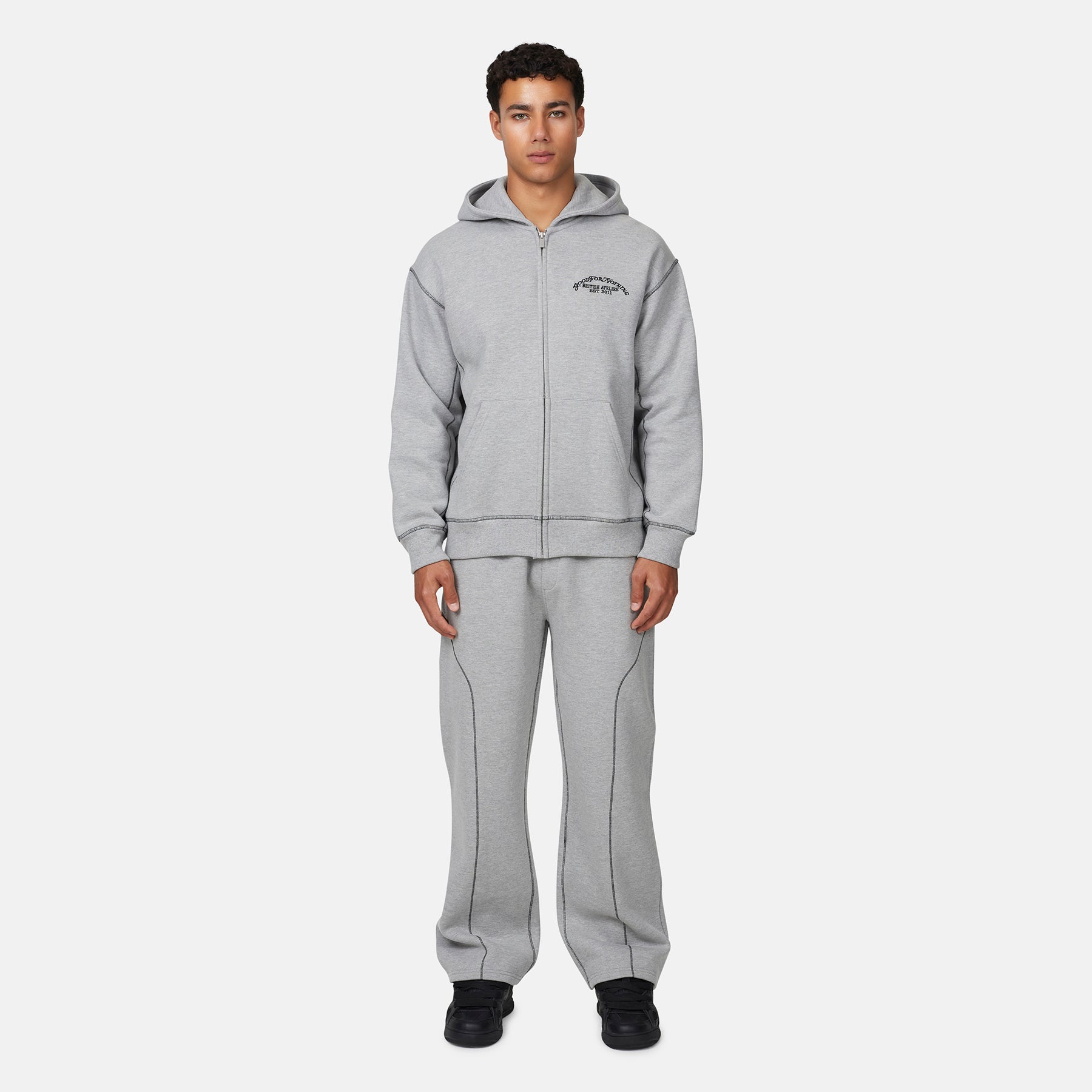 Coverlock Grey Marl Zip Hoodie