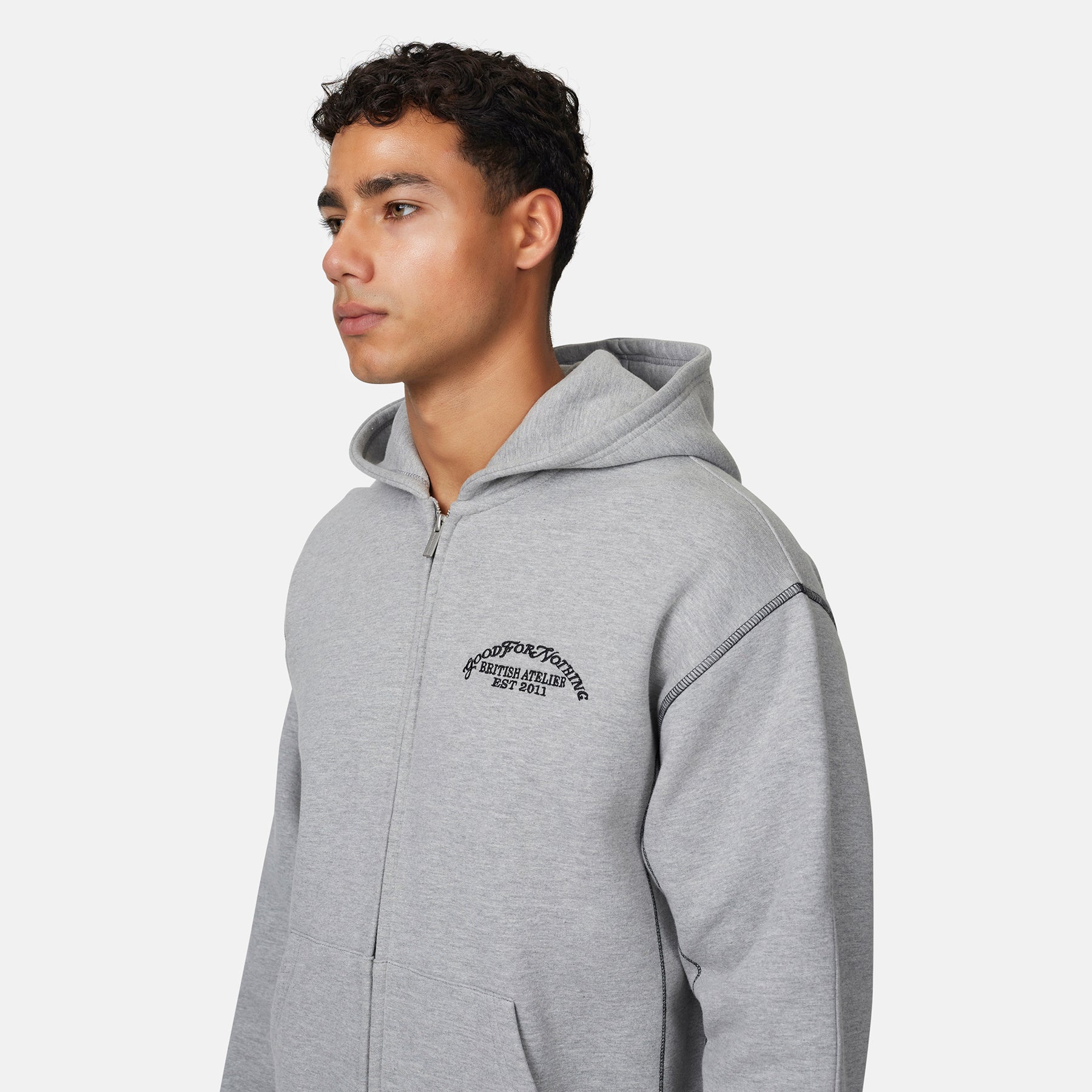 Coverlock Grey Marl Zip Hoodie