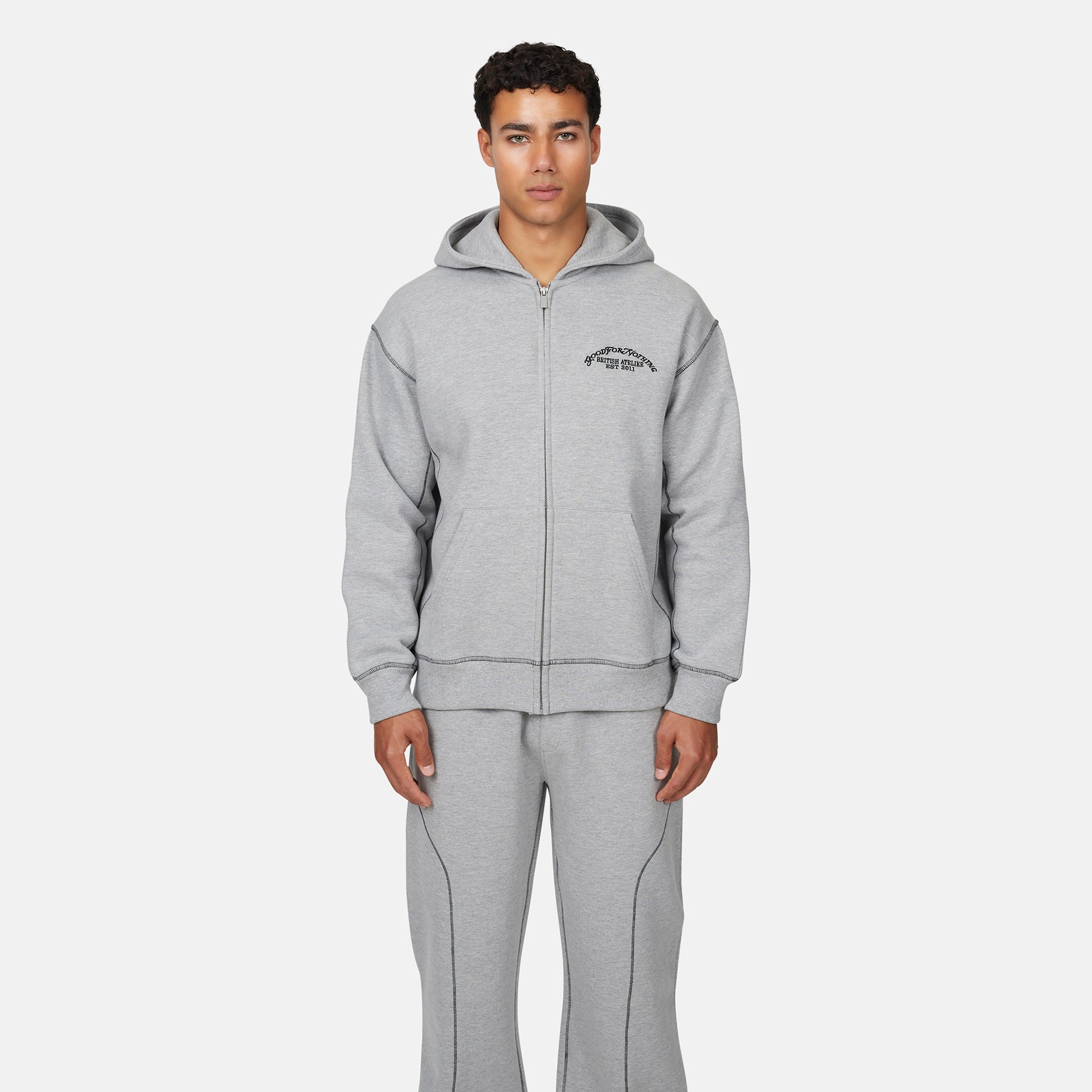Coverlock Grey Marl Zip Hoodie