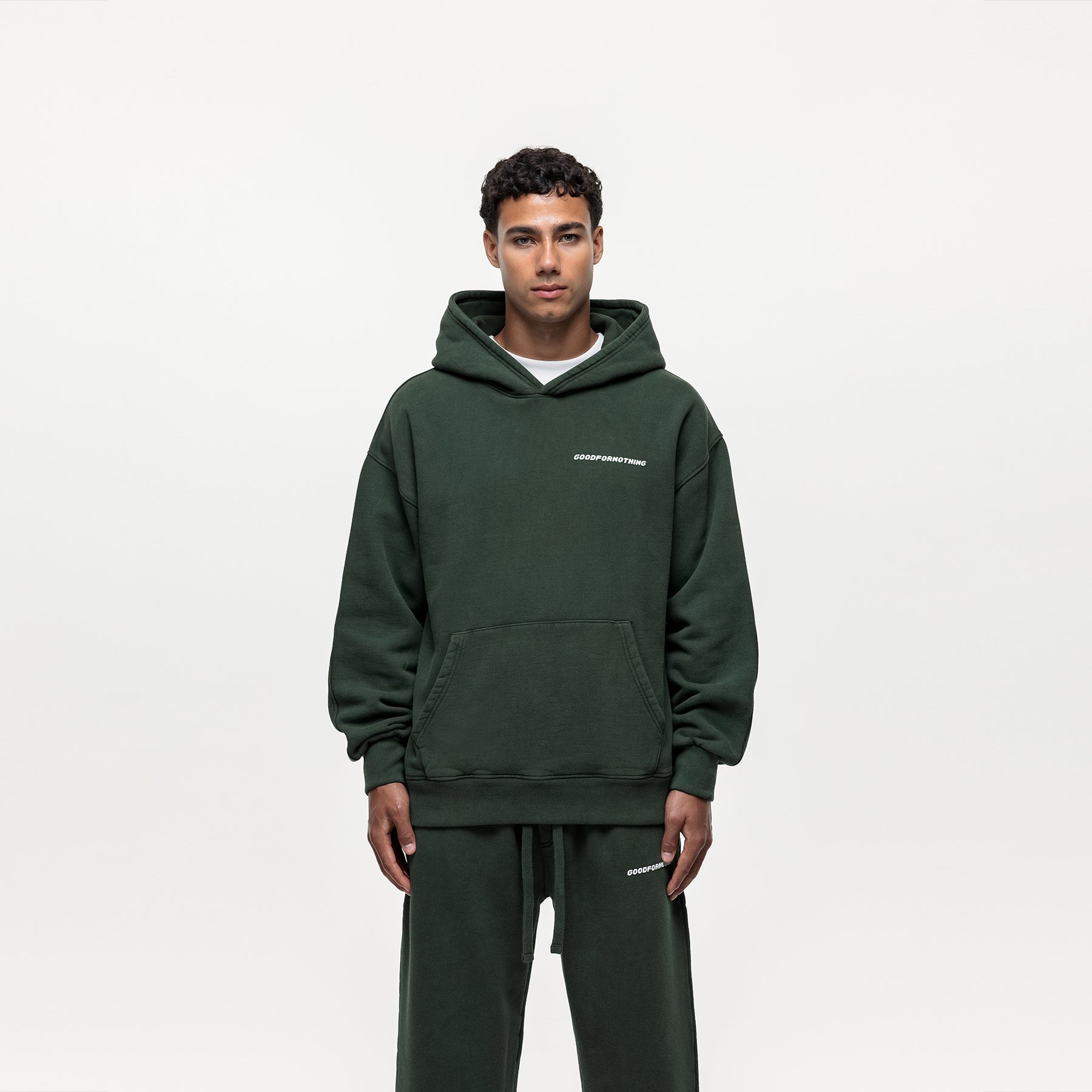 Vintage Washed Dark Green Hoodie