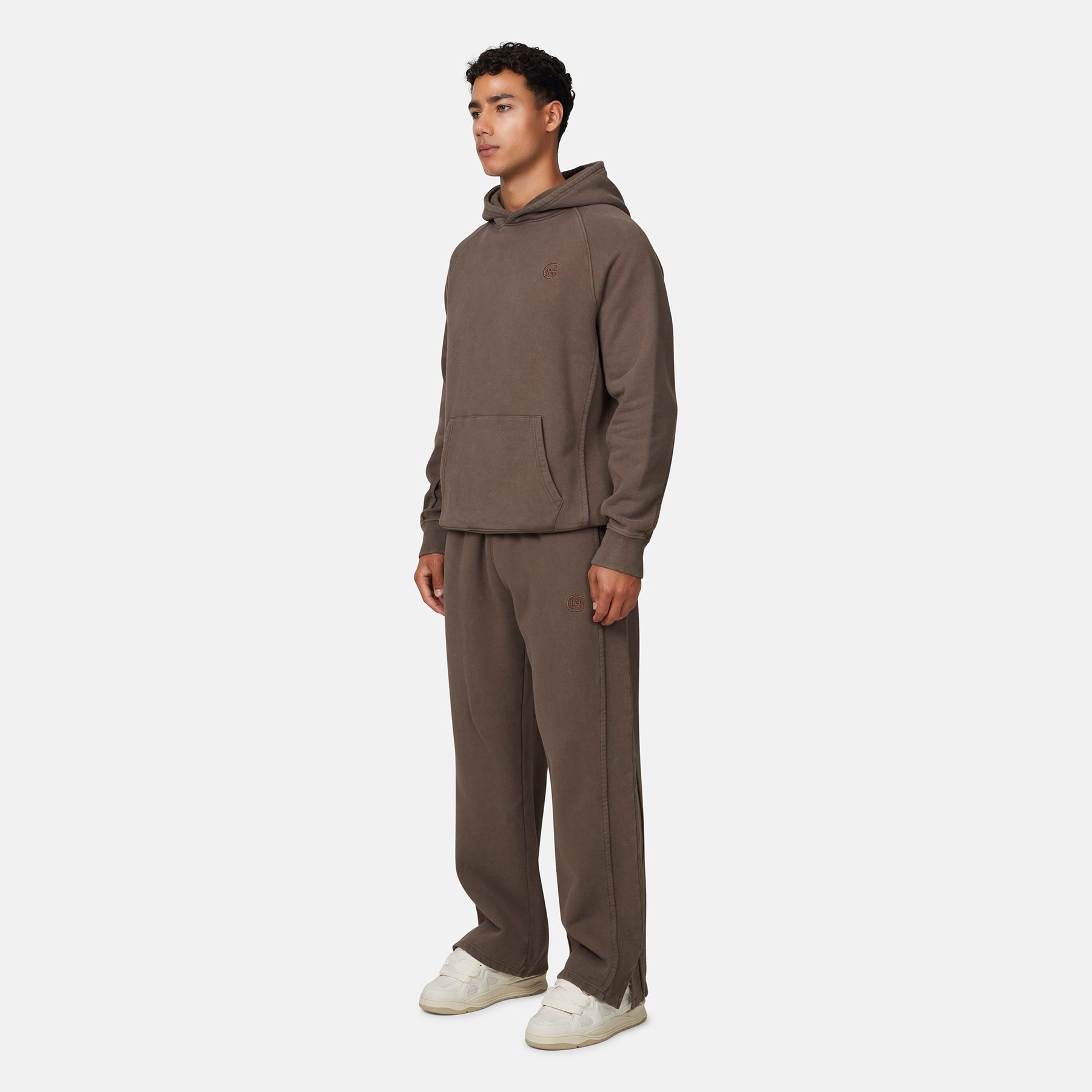 Monogram Brown Split Hem Jogger