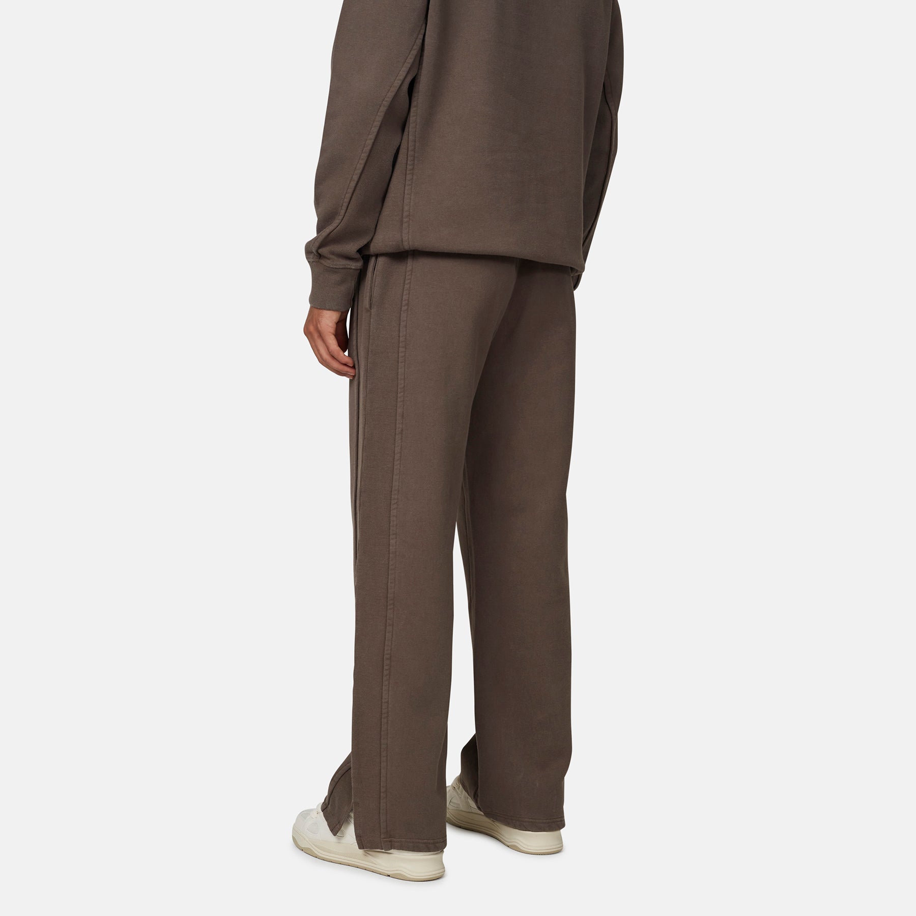 Monogram Brown Split Hem Jogger