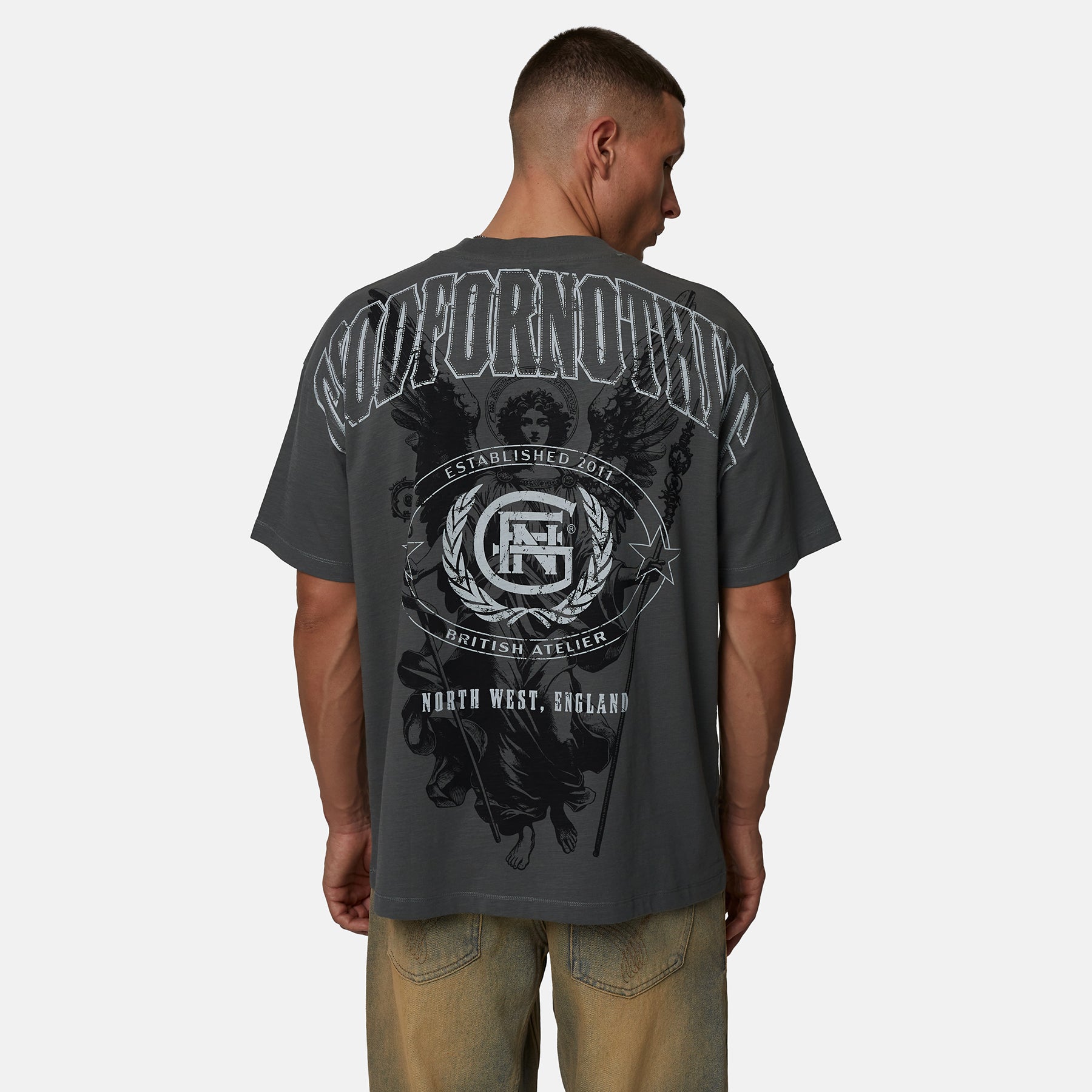 Oversized Angel Slub Gunmetal T shirt