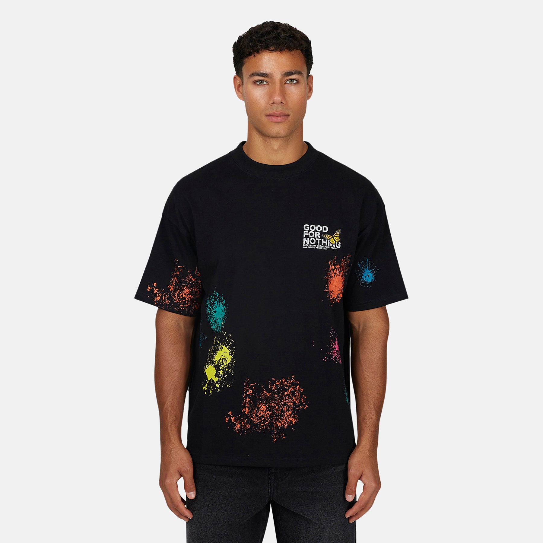Pigment Butterfly Paint Black T-shirt