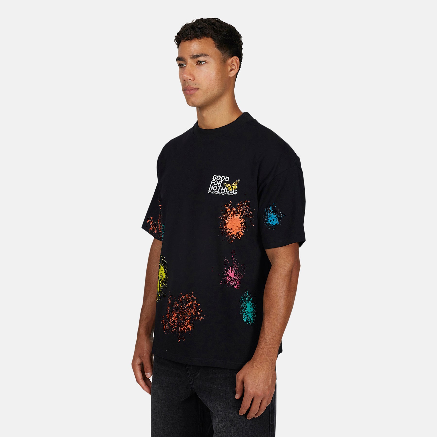 Pigment Butterfly Paint Black T-shirt