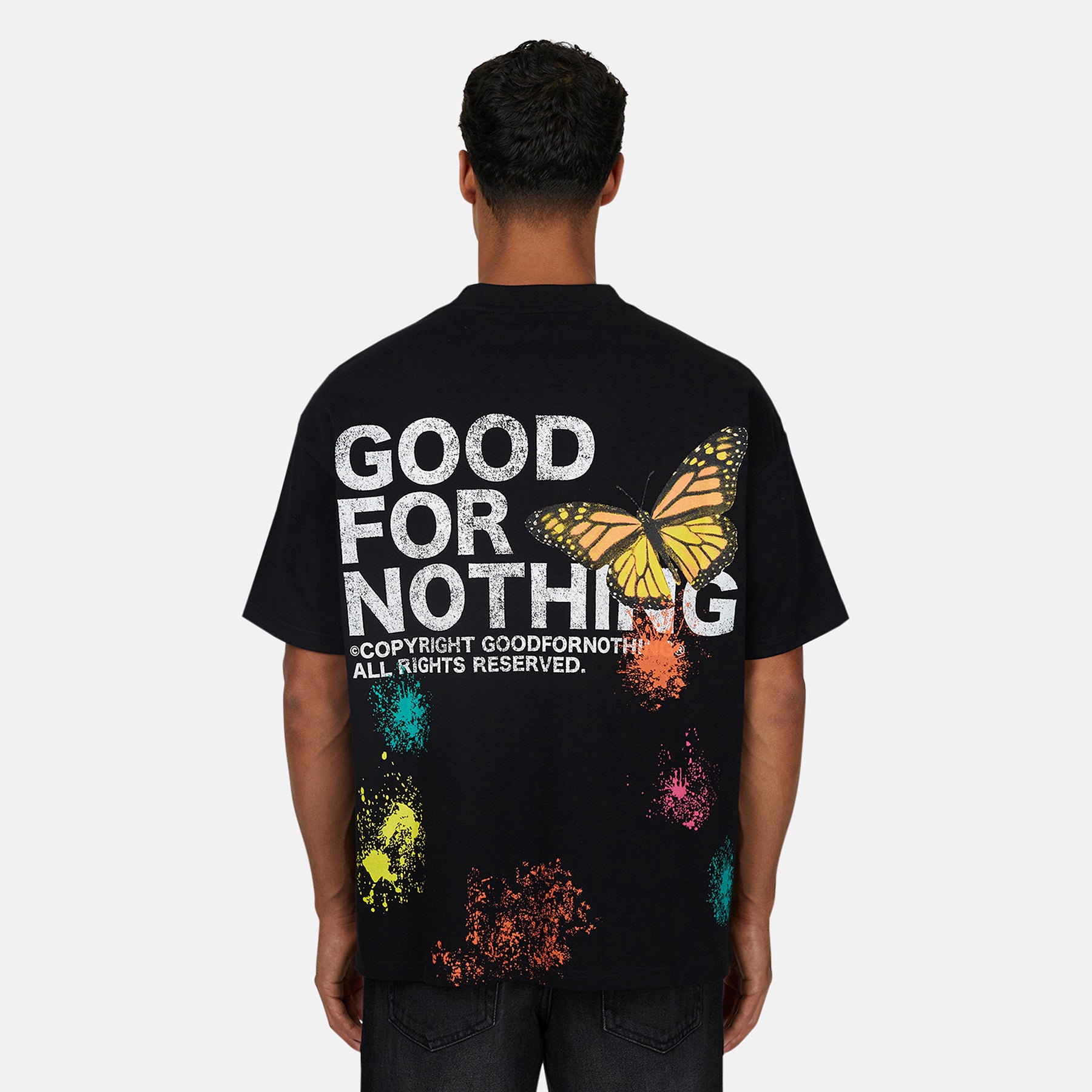 Pigment Butterfly Paint Black T-shirt