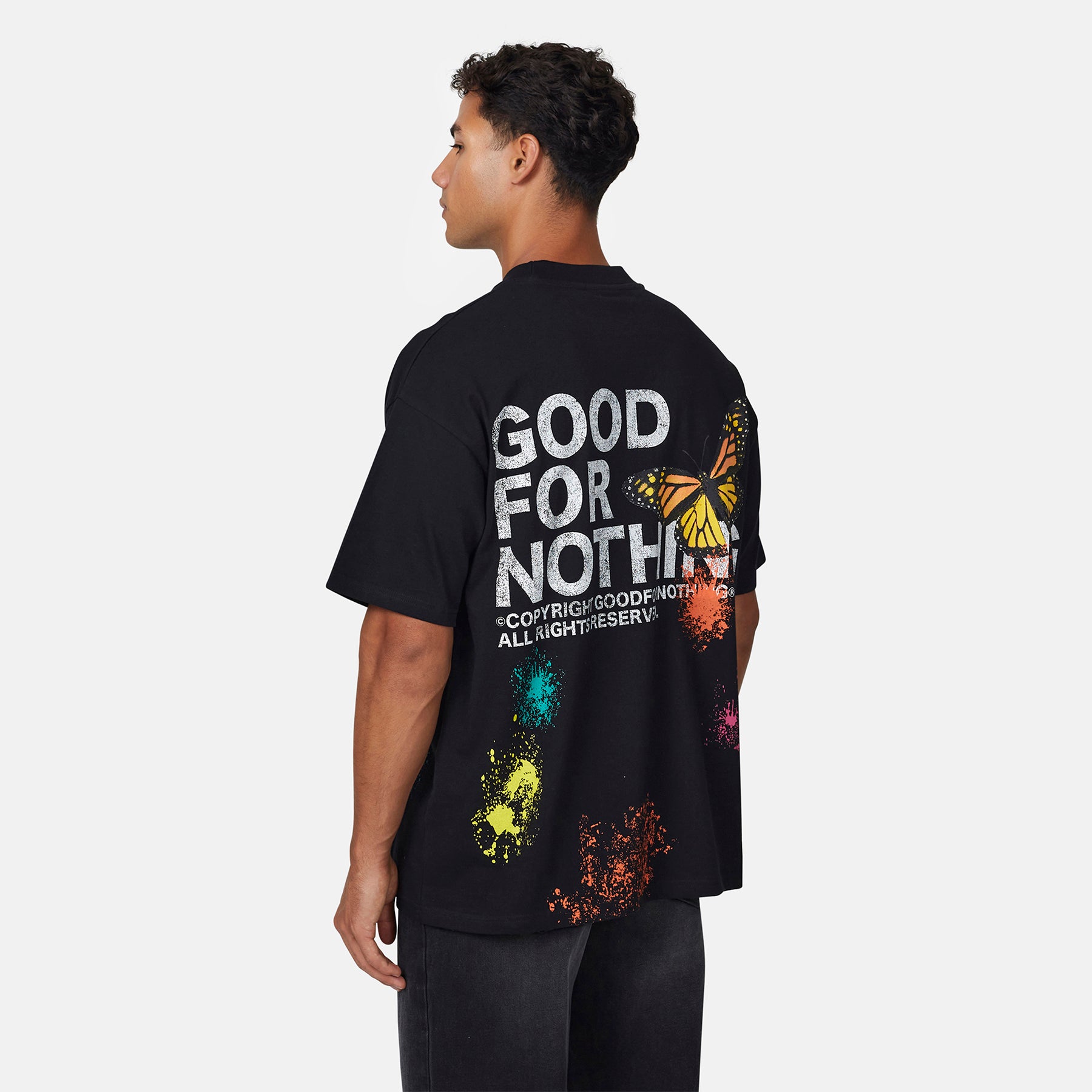 Pigment Butterfly Paint Black T-shirt