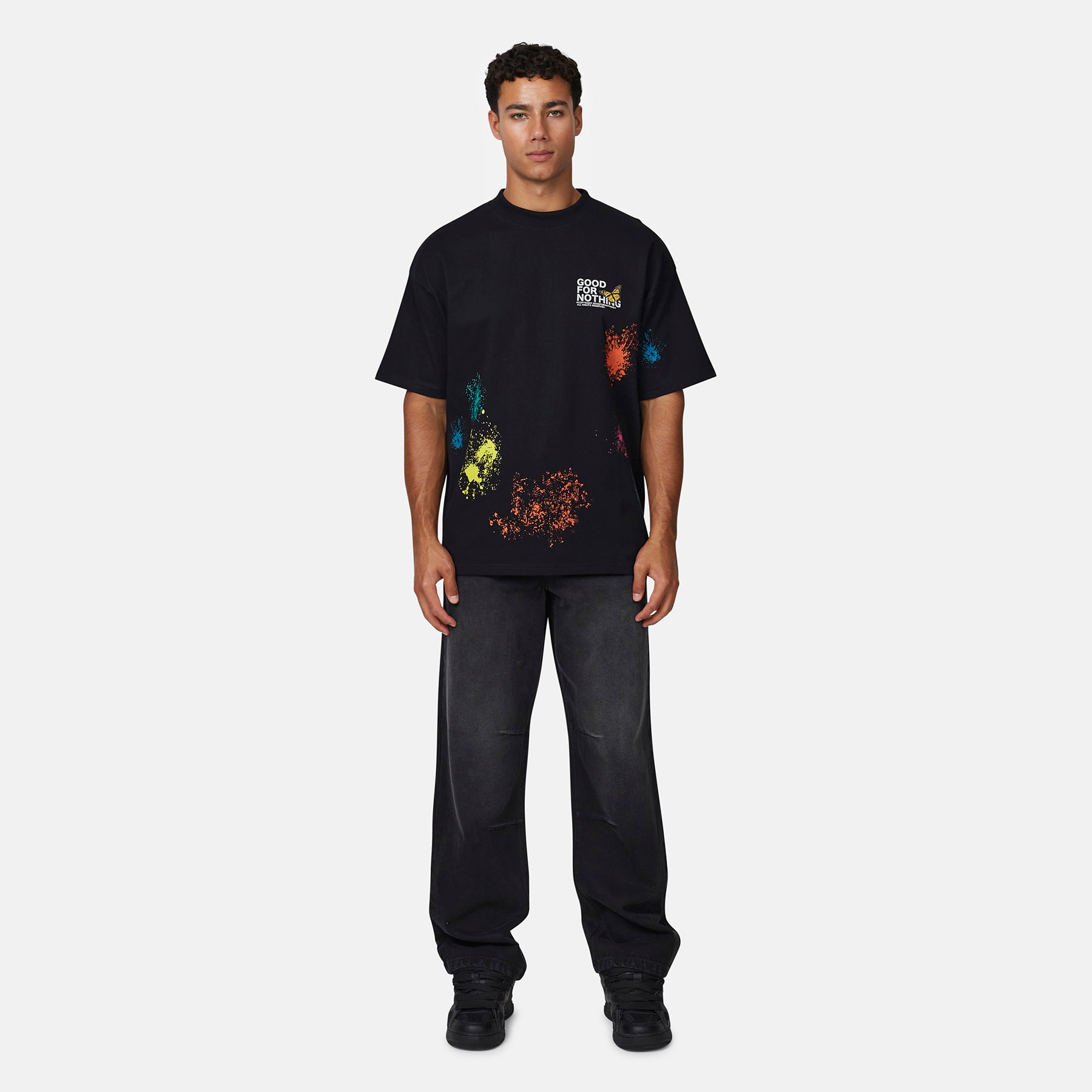 Pigment Butterfly Paint Black T-shirt